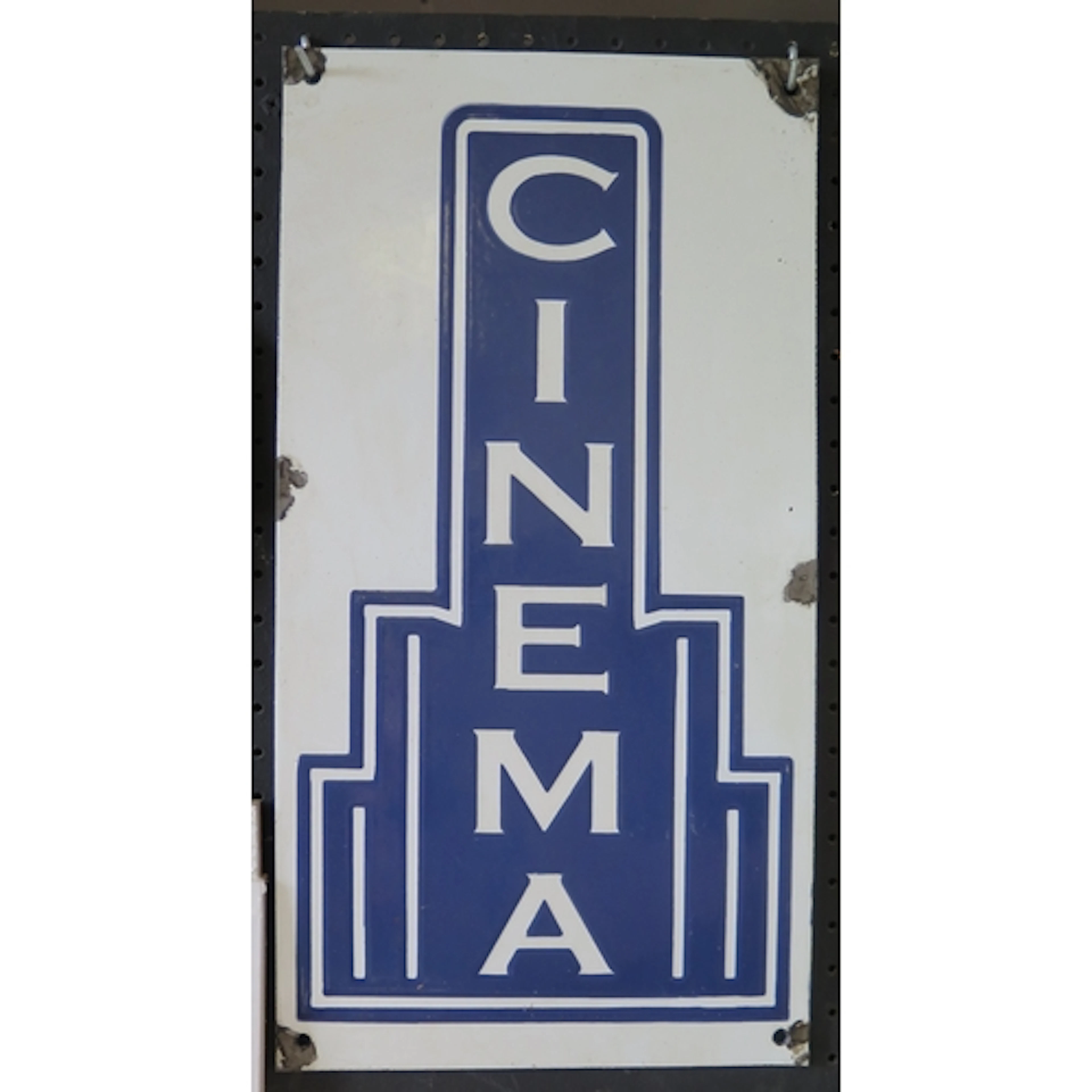 A reproduction enamel sign in the art Deco style 'Cinema', 4...