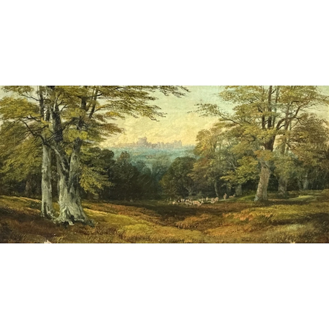 19TH CENTURY ENGLISH SCHOOL: COUNTRY LANDSCAPE WITH VIEW OF ...