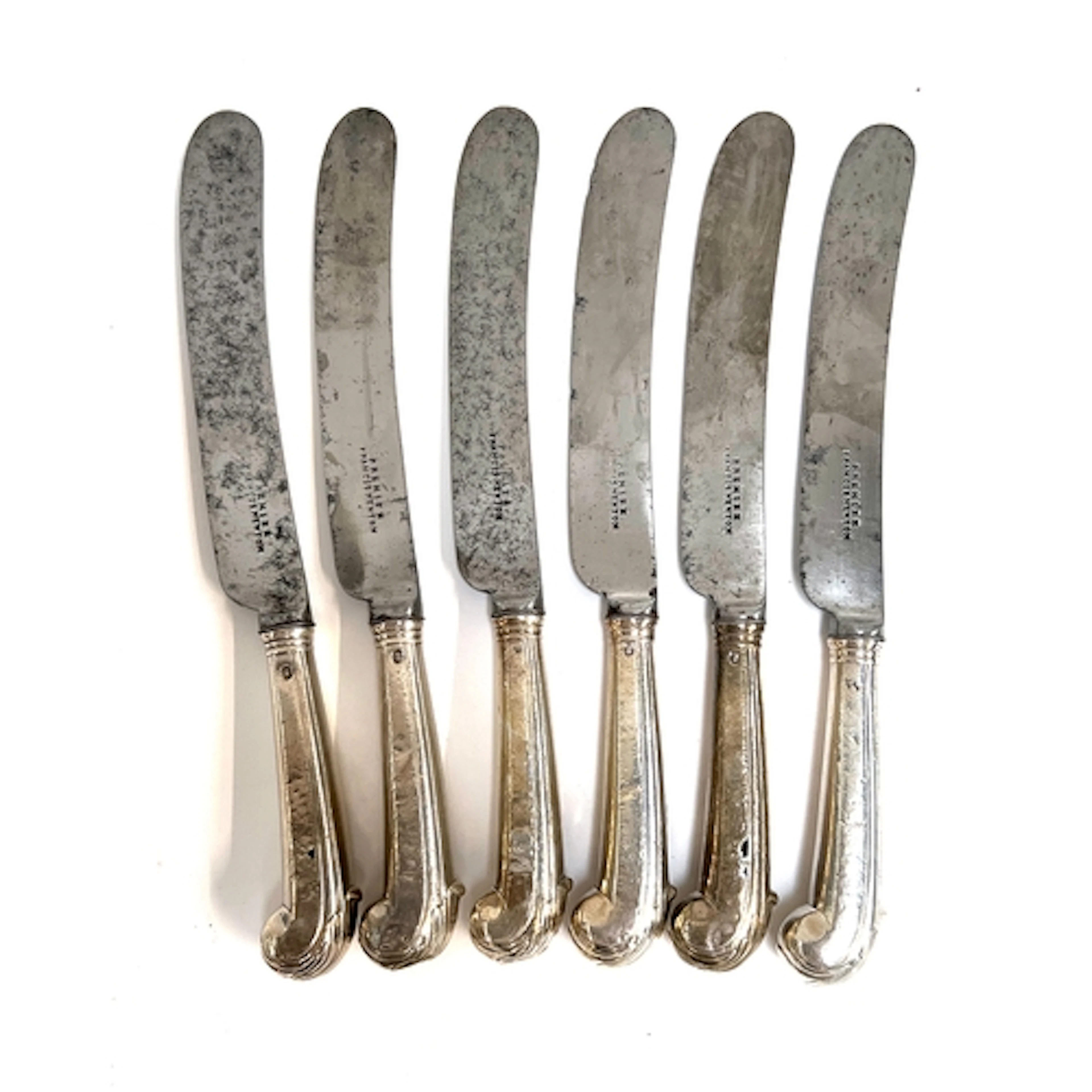 A set of six 18th/early 19th century Hanoverian pattern silv...