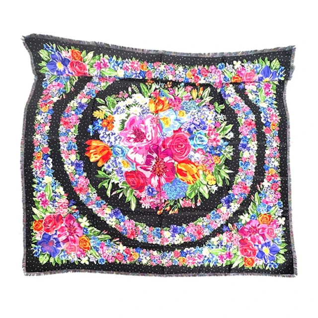 A Liberty London silk scarf in a double sided floral print, ...