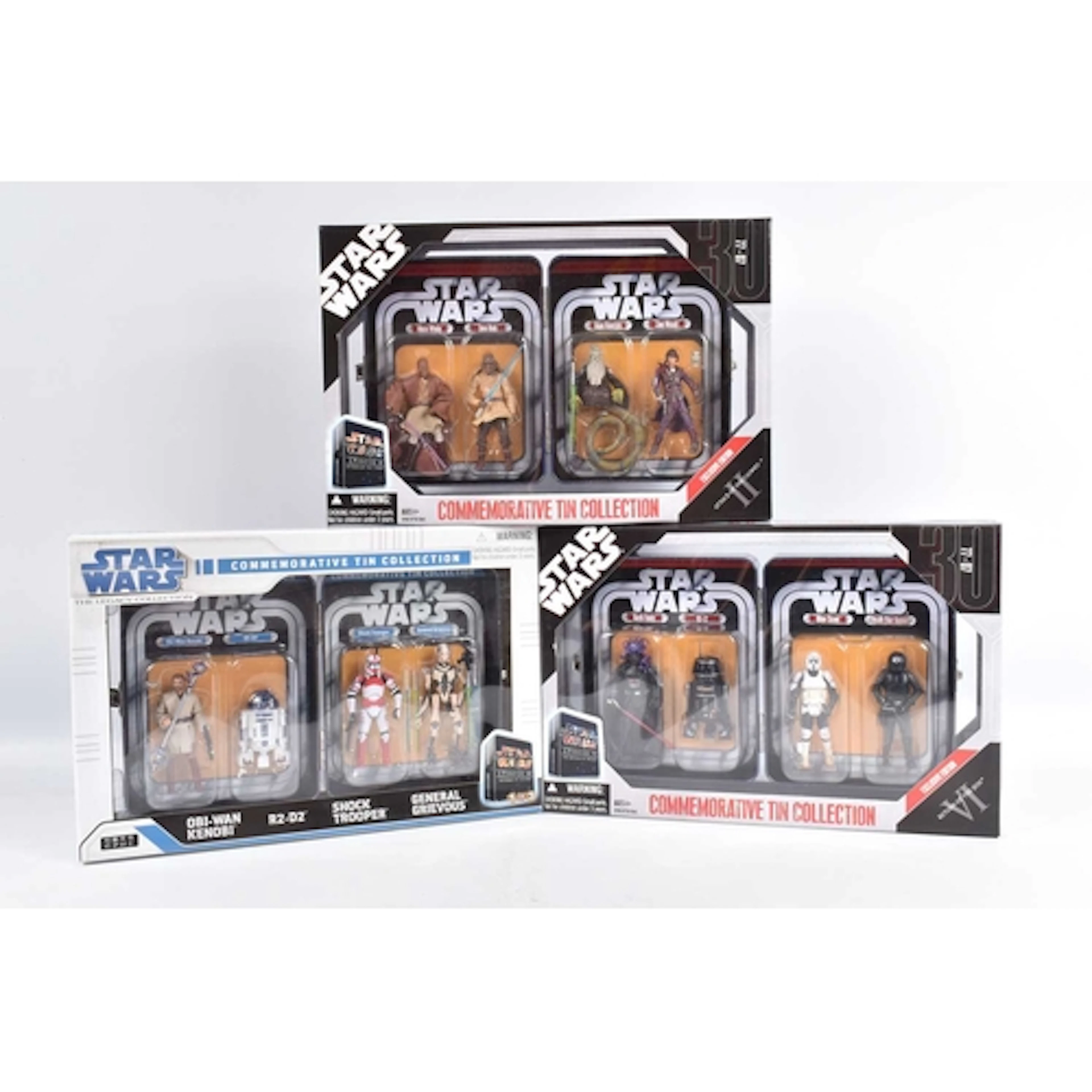 THREE BOXED HASBRO STAR WARS COMMEMORATIVE TIN COLLECTION FI...