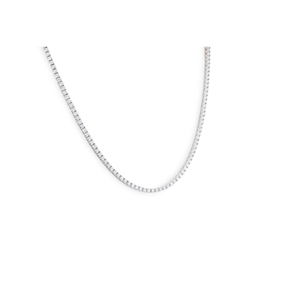 A DIAMOND LINE NECKLACE, the round brilliant cut diamonds mo...