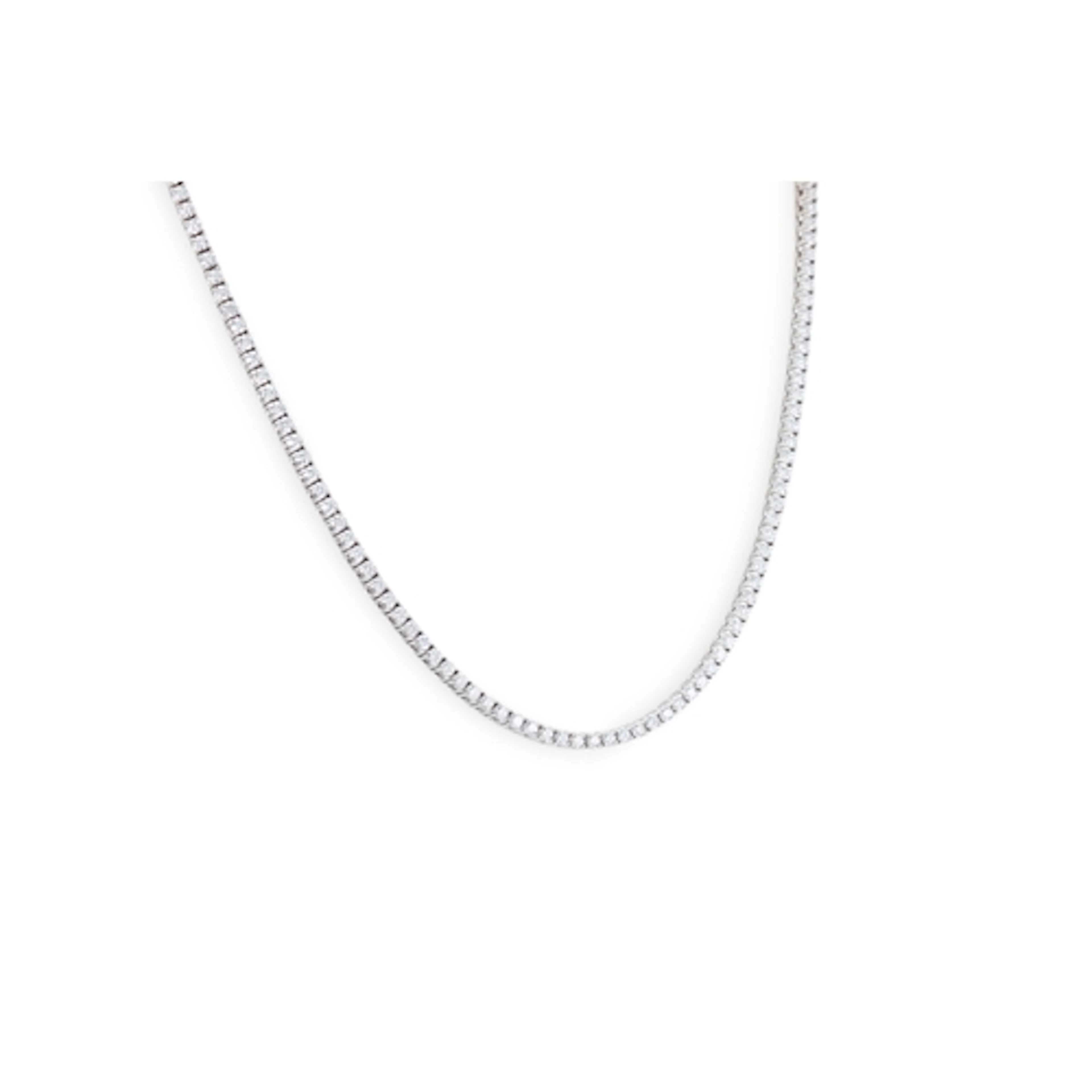 A DIAMOND LINE NECKLACE, the round brilliant cut diamonds mo...