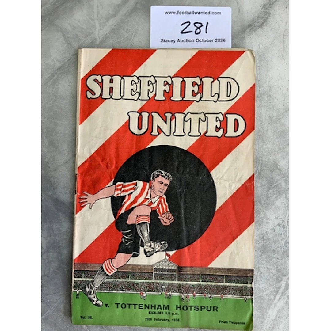35/36 Sheffield United v Tottenham FA Cup Football Programme...