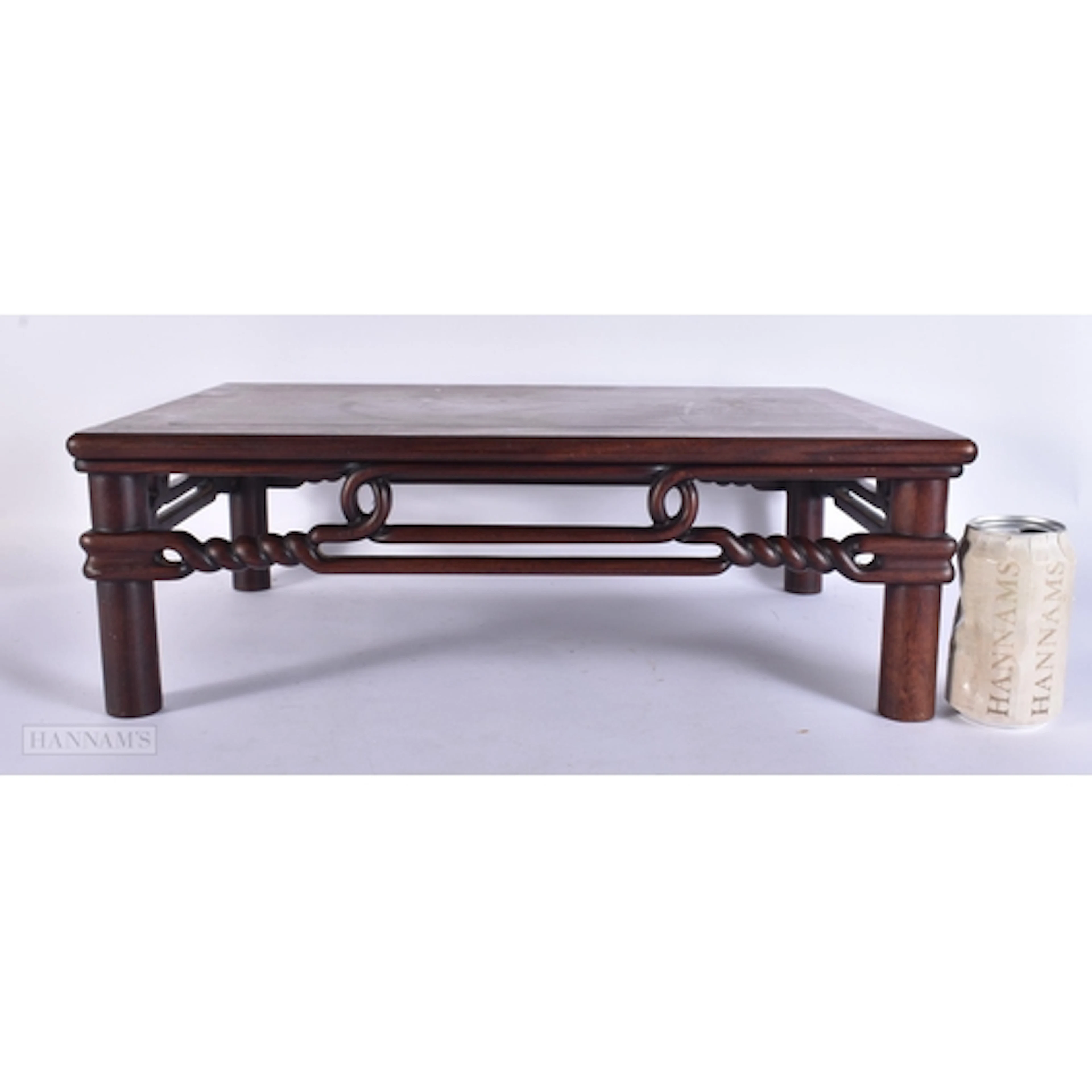 A 19TH CENTURY CHINESE CARVED HUANGHUALI WOOD SCHOLARS TABLE...