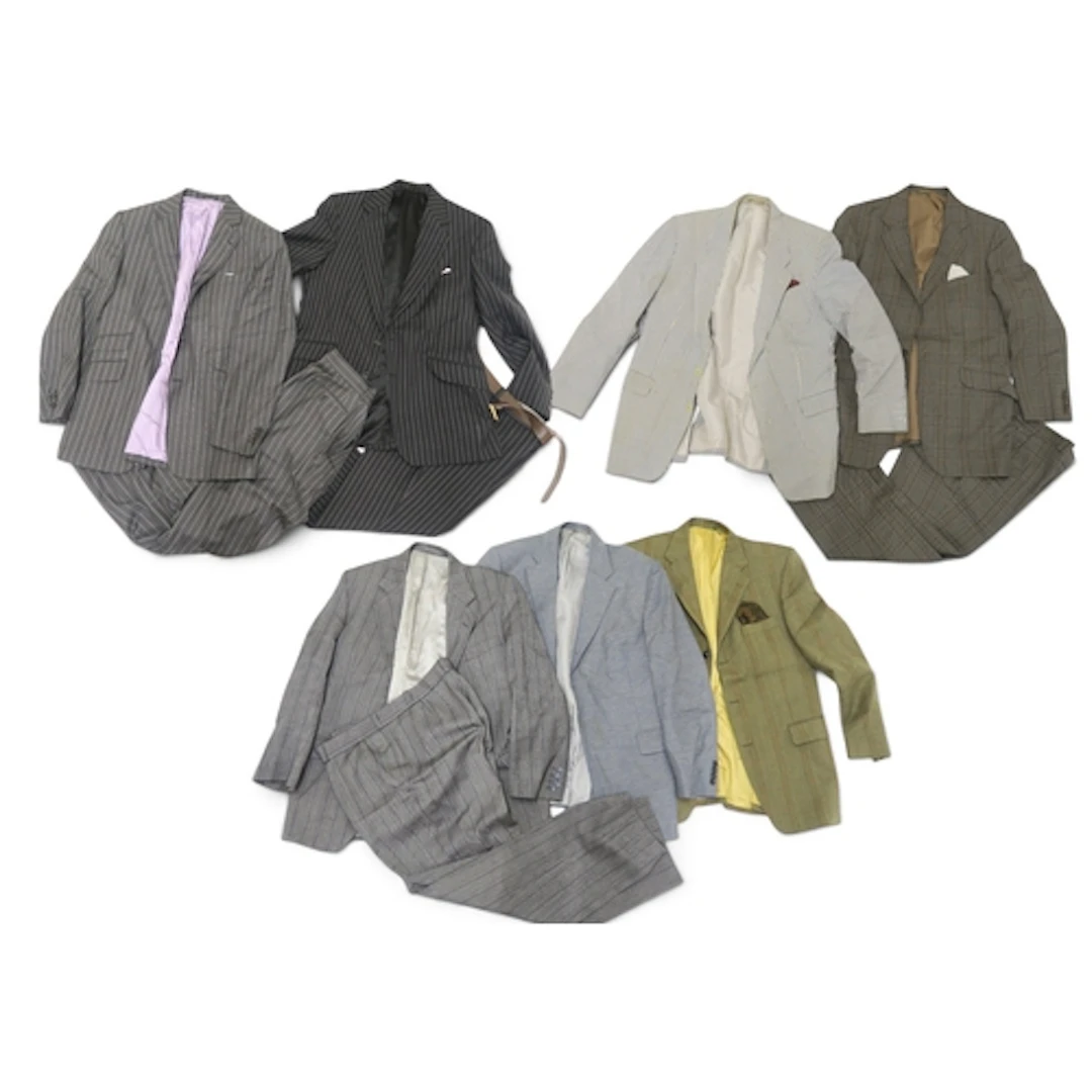 Vintage menswear including a blue Aquascutum blazer and a bl...