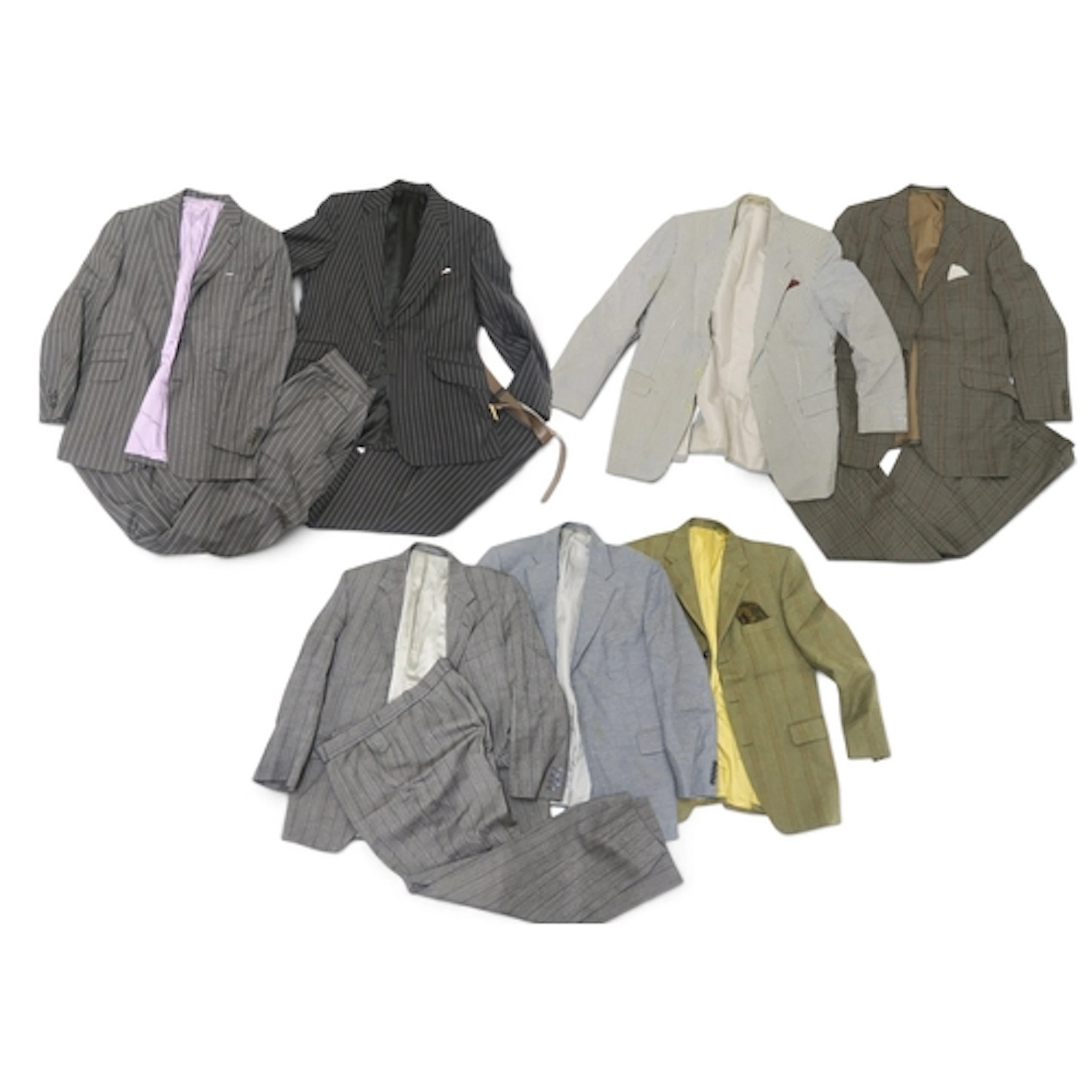 Vintage menswear including a blue Aquascutum blazer and a bl...