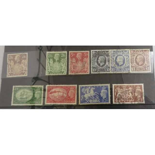 Stamps: GB KGVI High Value Sets SG476 - 478c, 509 - 512