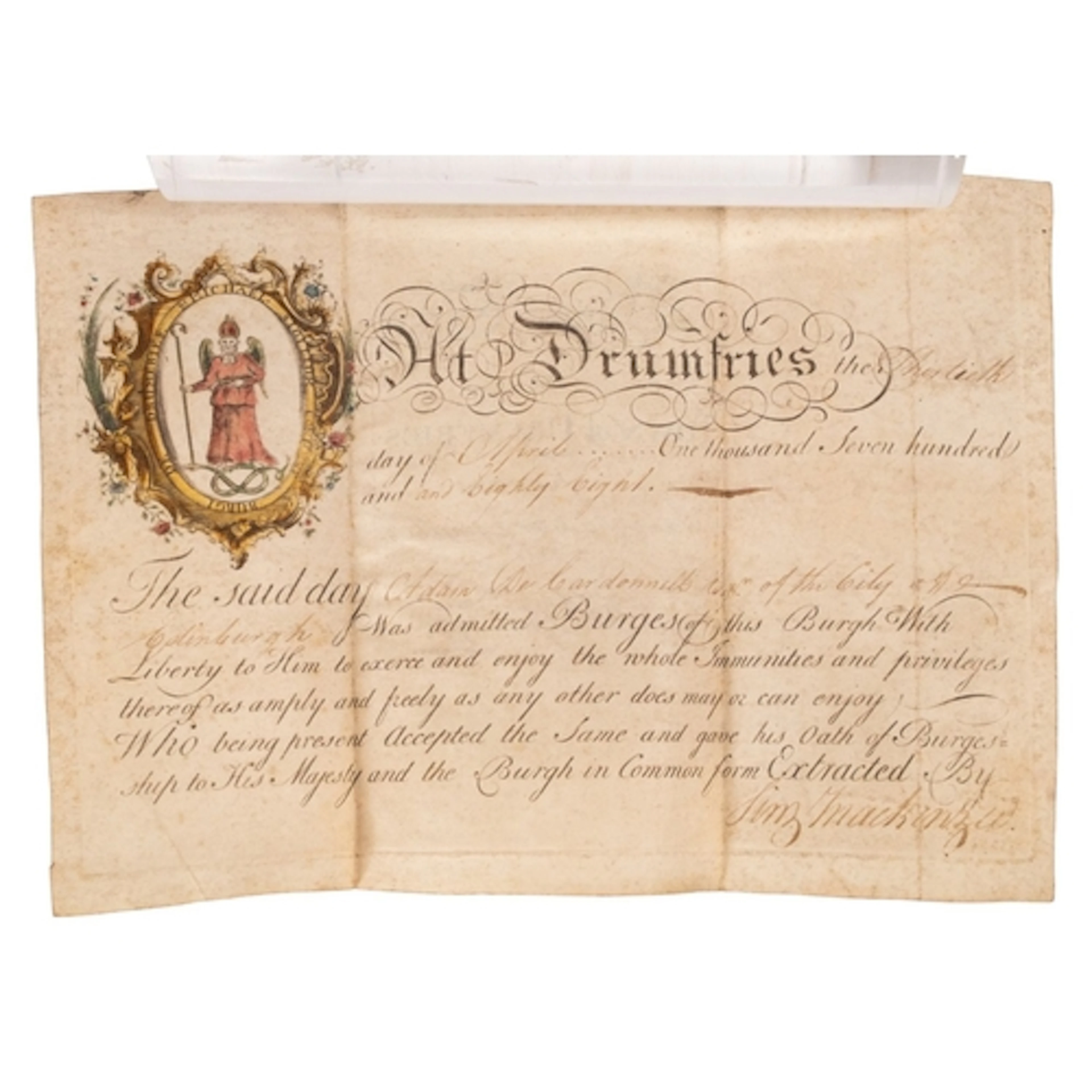 SCOTLAND. CARDONNEL, Adam de. Two related items: A 1788 vell...