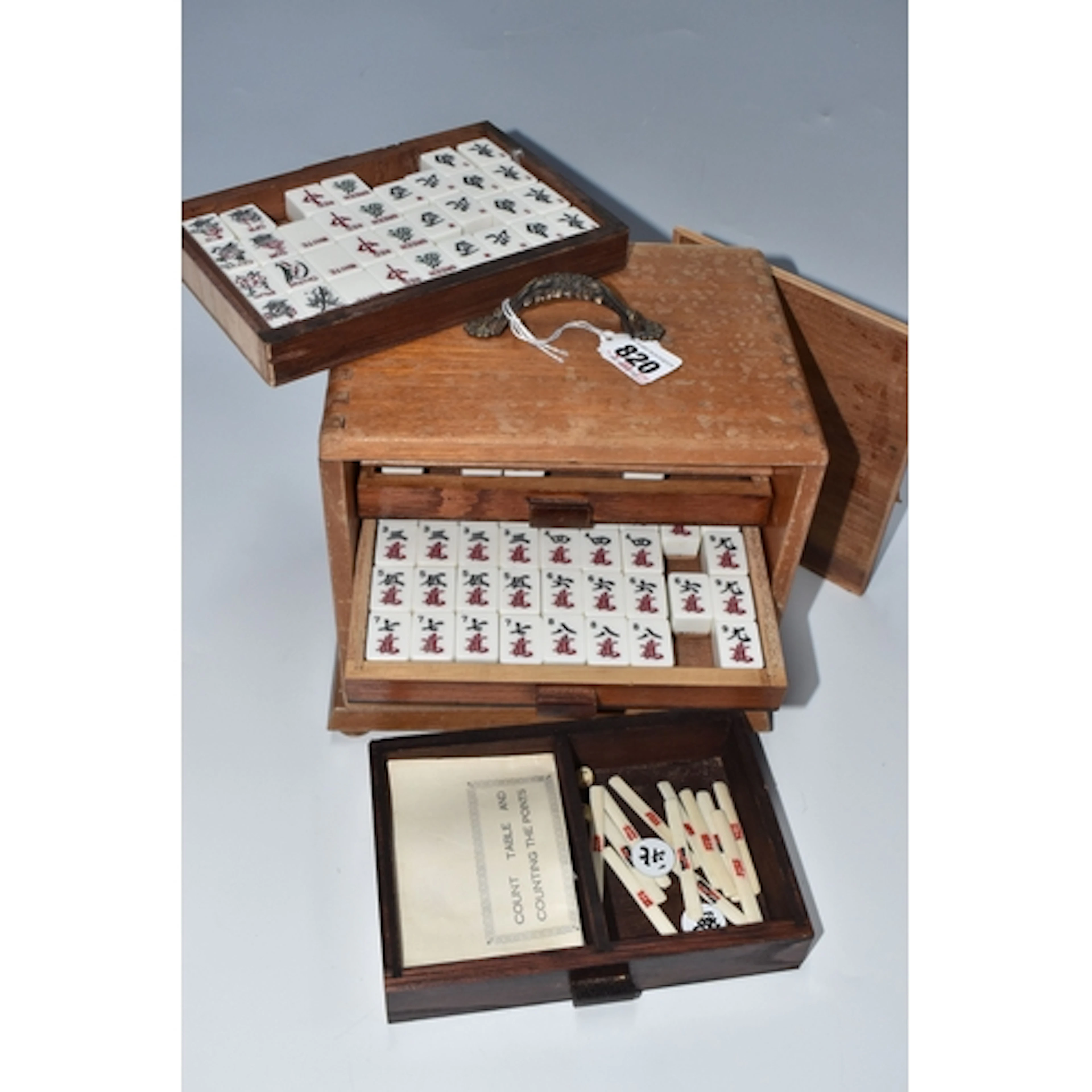 A CASED MAHJONG SET the standard one hundred and forty four ...