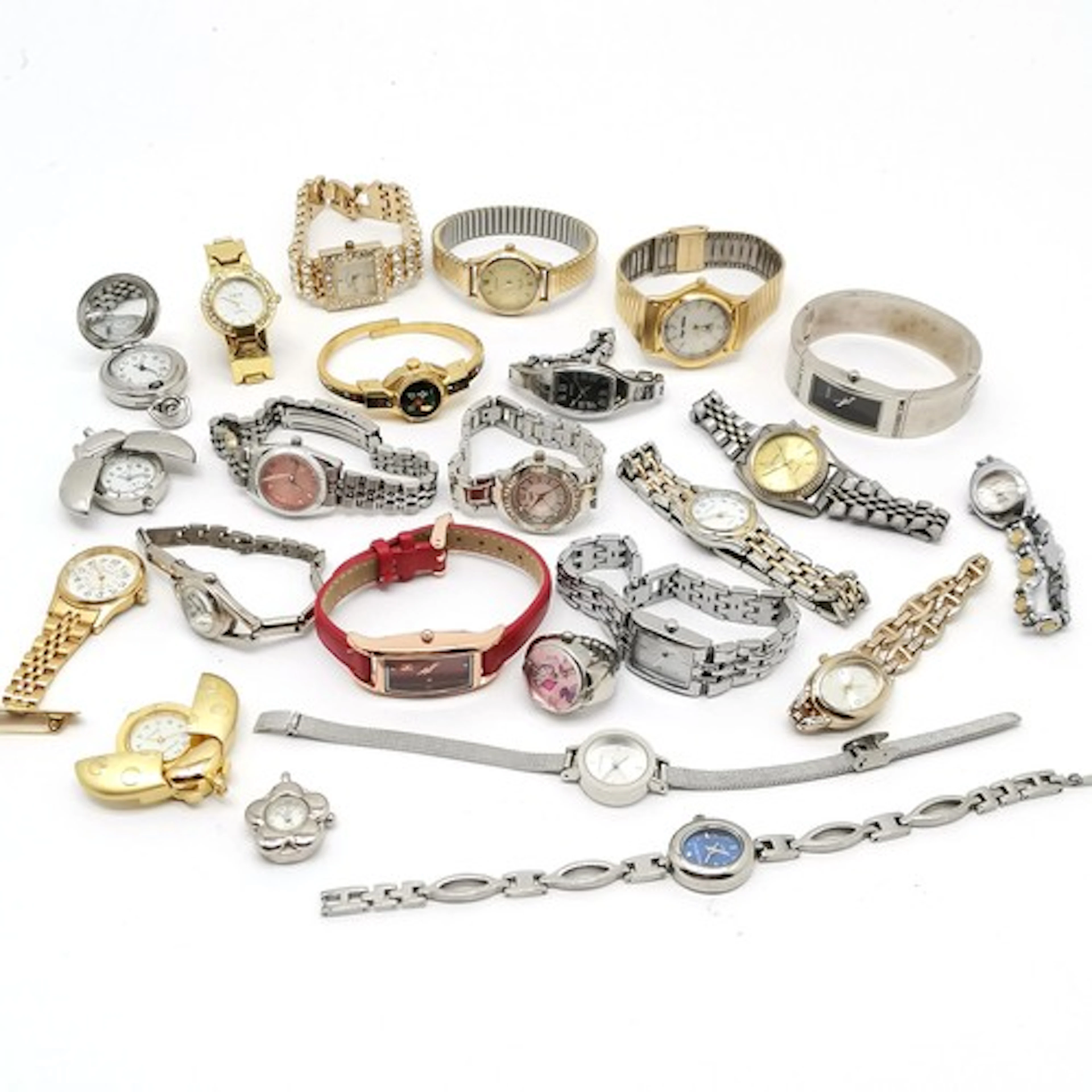 Qty of quartz wristwatches inc Next bangle watch, Sergio Val...