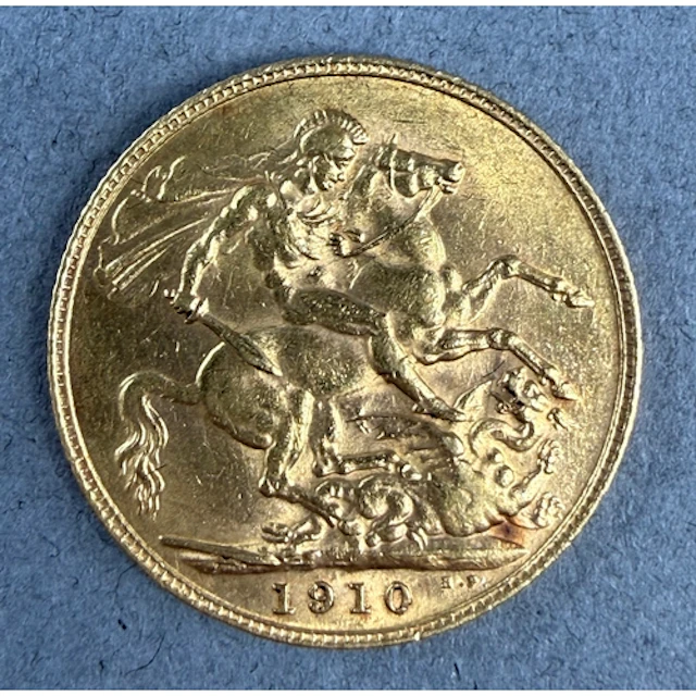 Coins: an Edward VII gold full sovereign dated 1910, circula...
