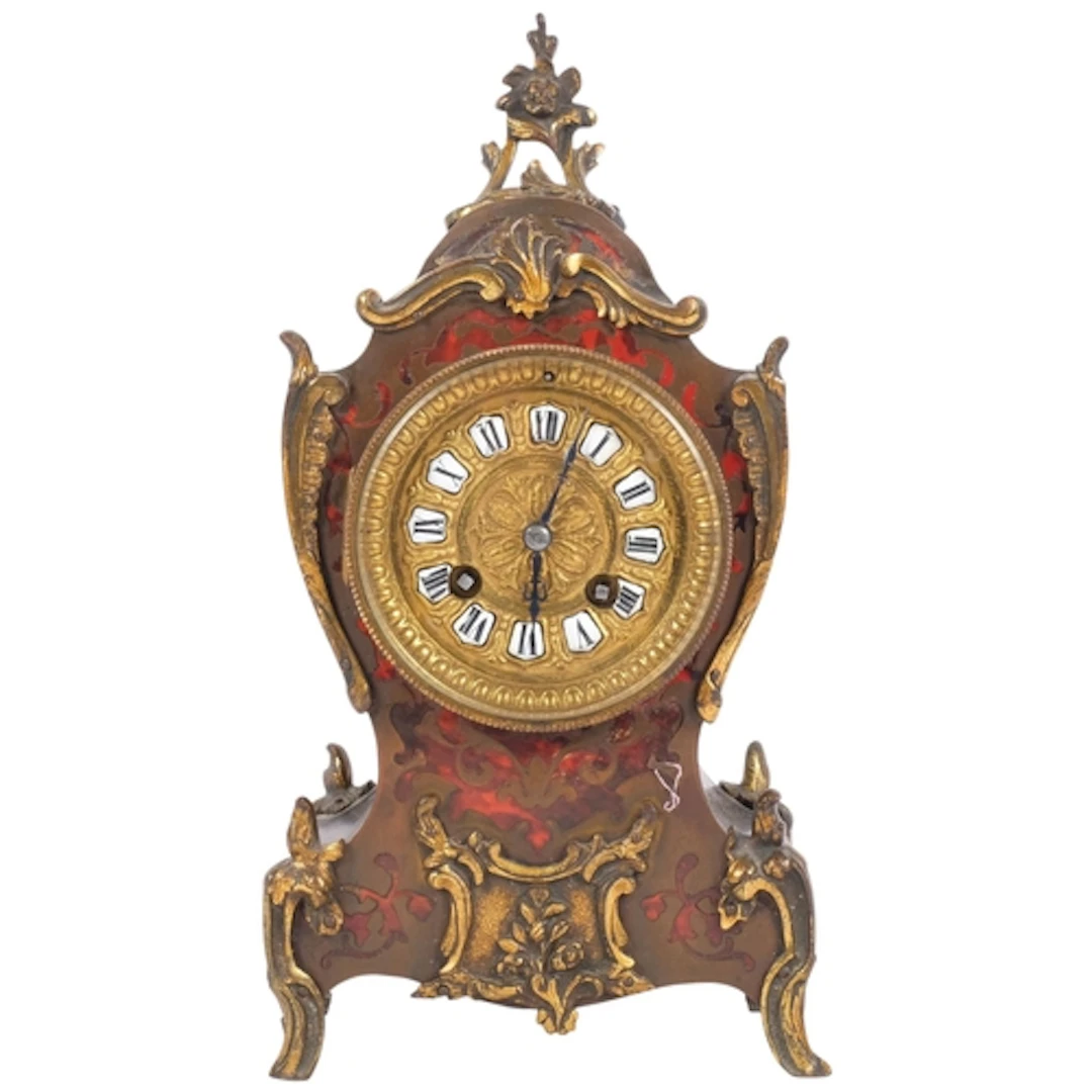 An Antique Continental boulle-work cased mantel clock, with ...