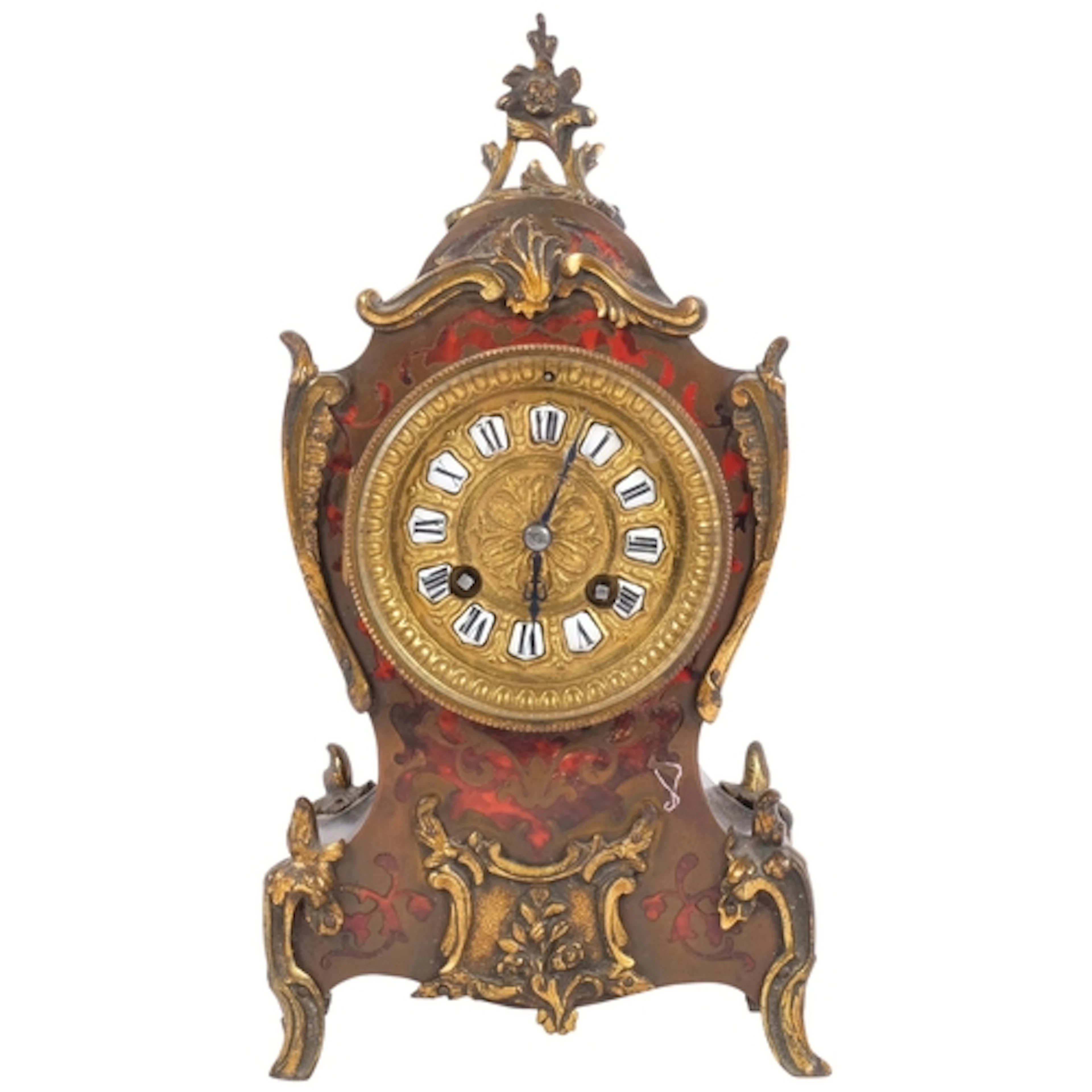 An Antique Continental boulle-work cased mantel clock, with ...