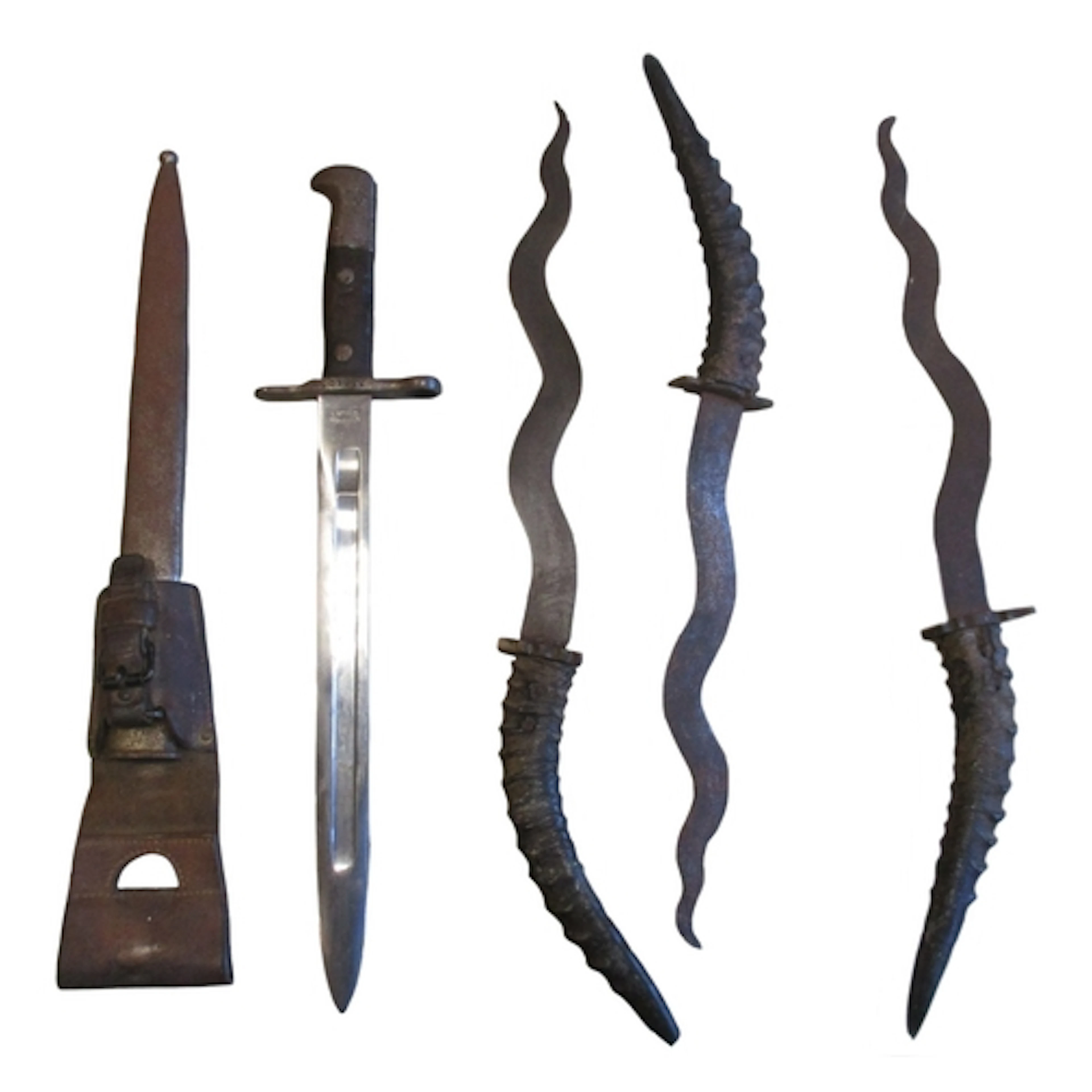 Range of small bladed weapons, includes Swiss Model 1918/55 ...