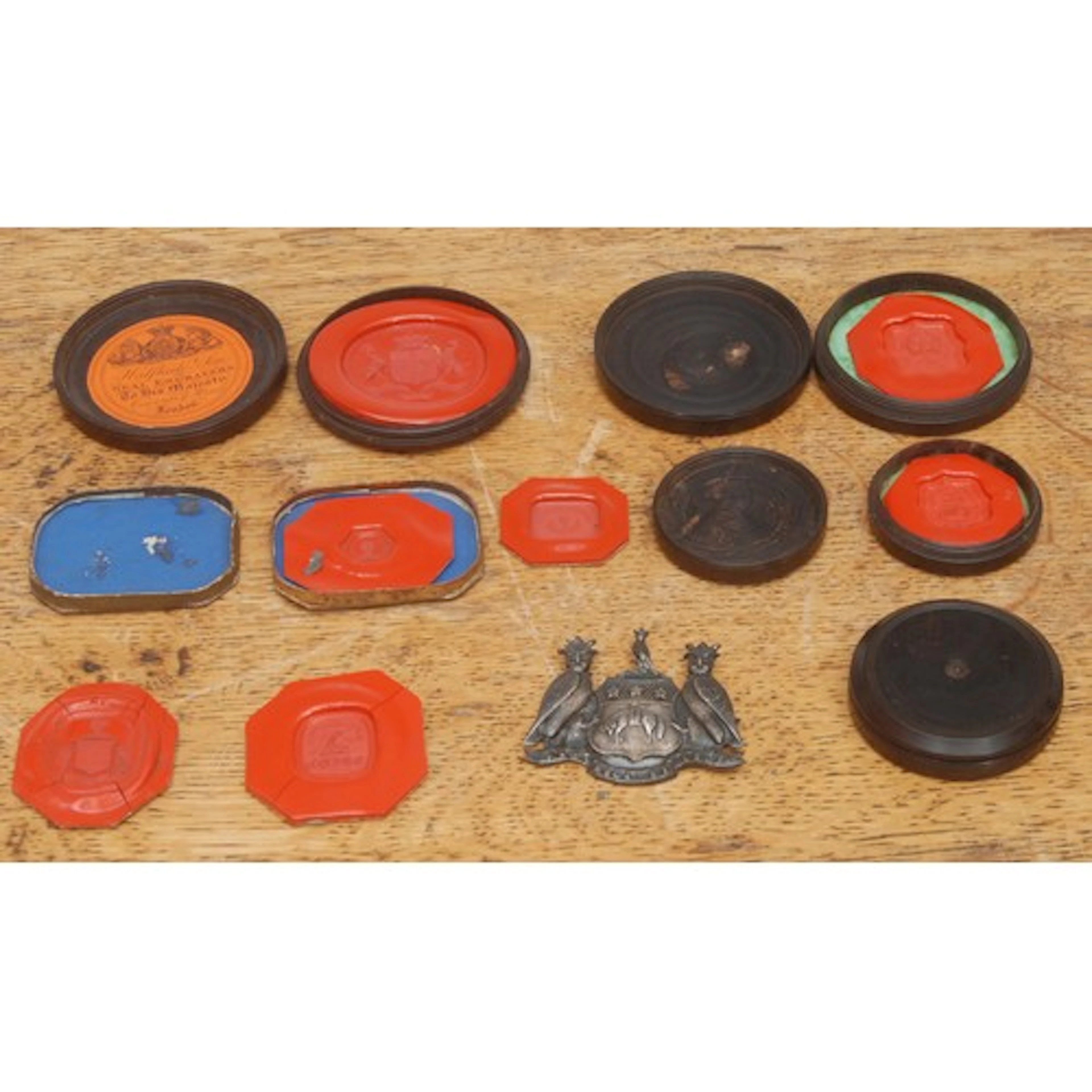 Heraldry – seal impressions, all red wax: a seal impression ...