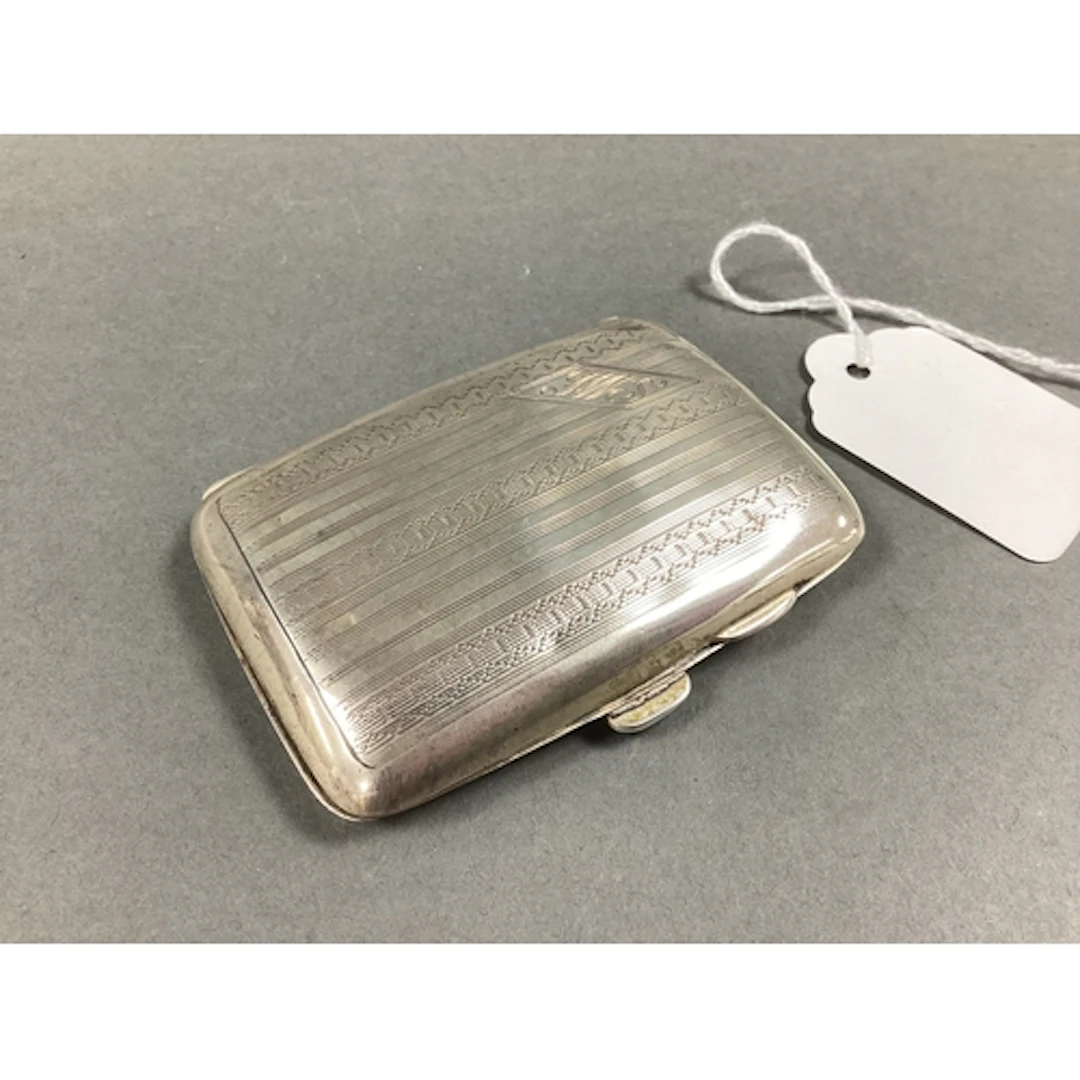 A Hallmarked Silver Cigarette Case, E&S, Birmingham 1929, of...