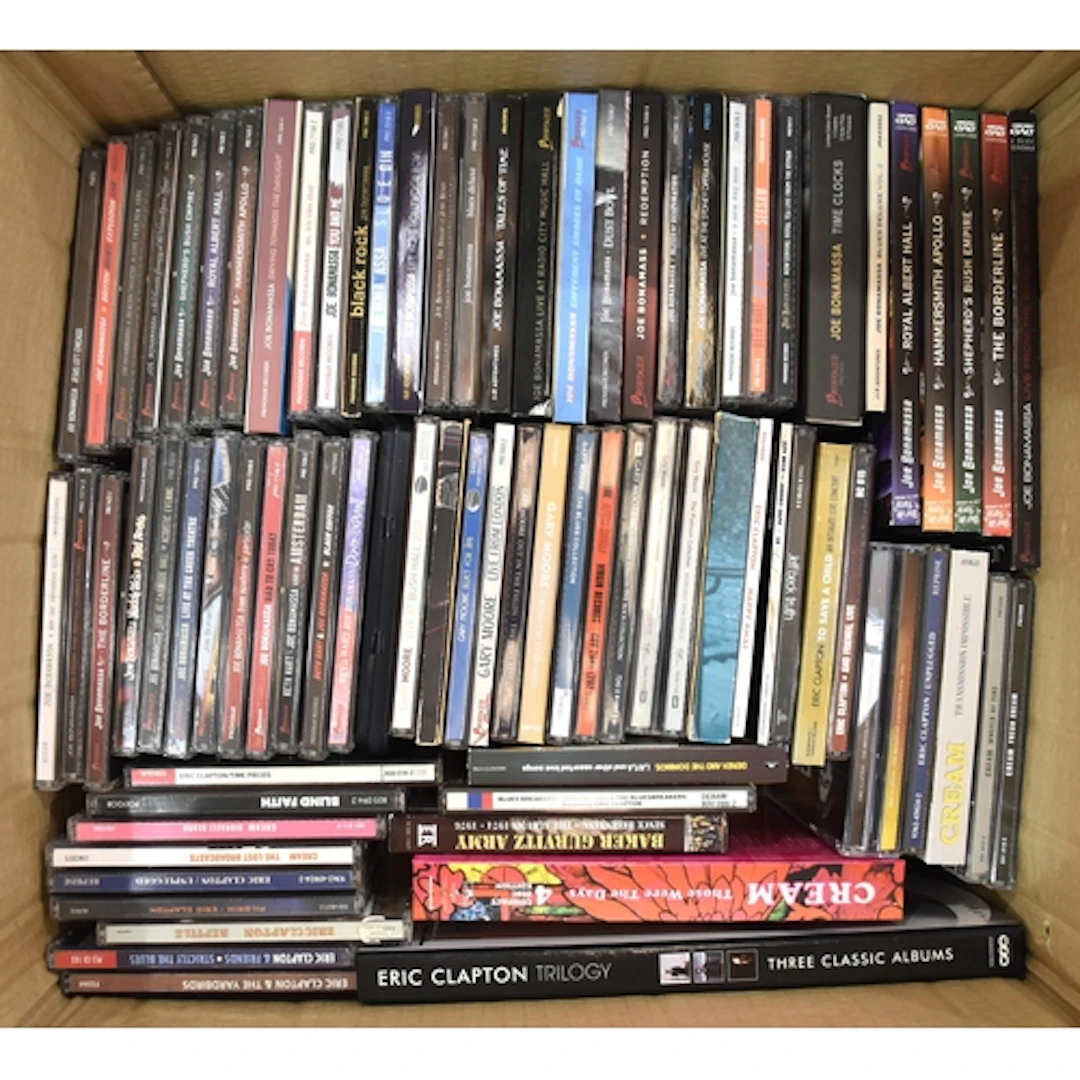 A collection of CDs: Joe Bonnamassa (x45), Gary Moore (x11),...