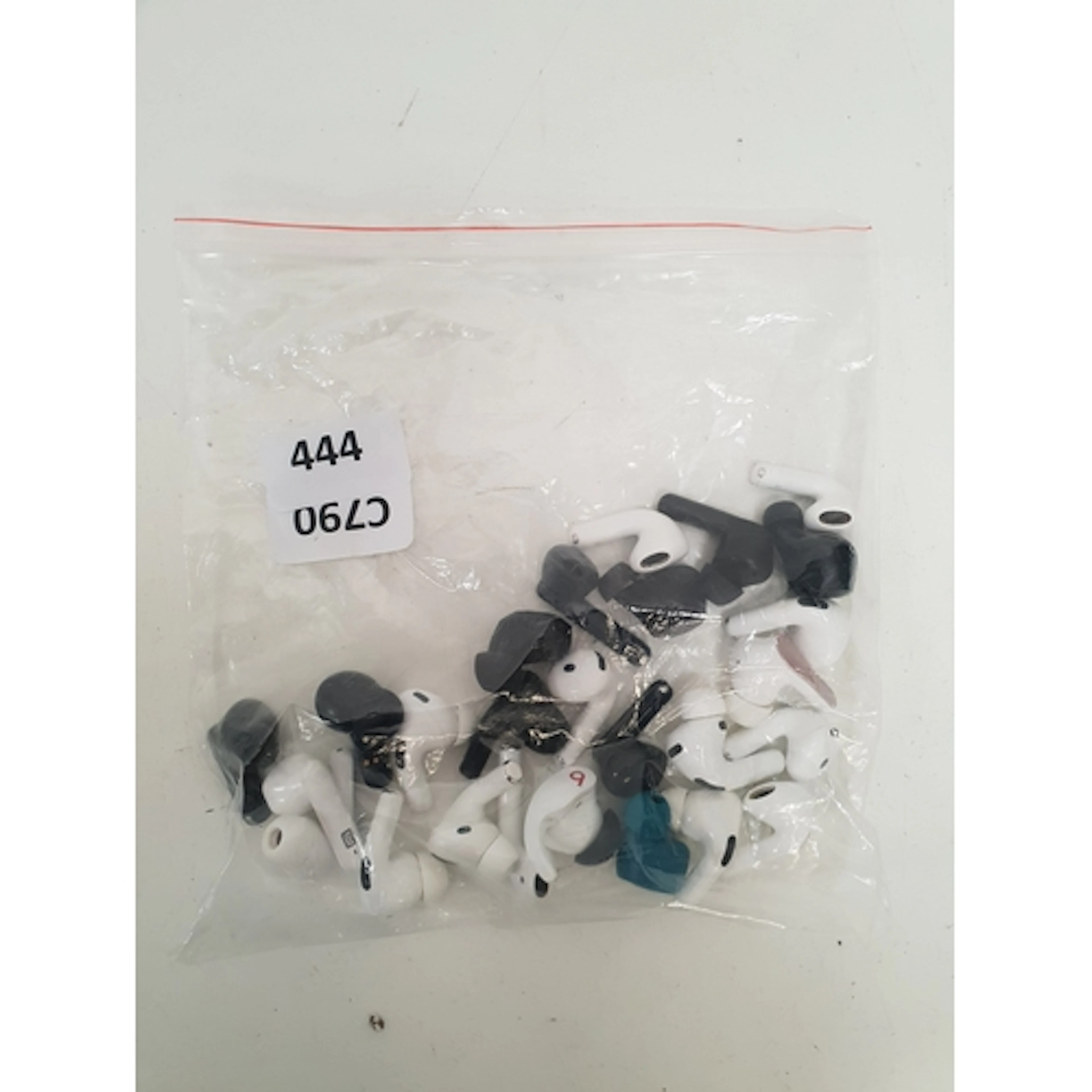 BAG OF TWENTY SIX SINGLE EARBUDS including Apple