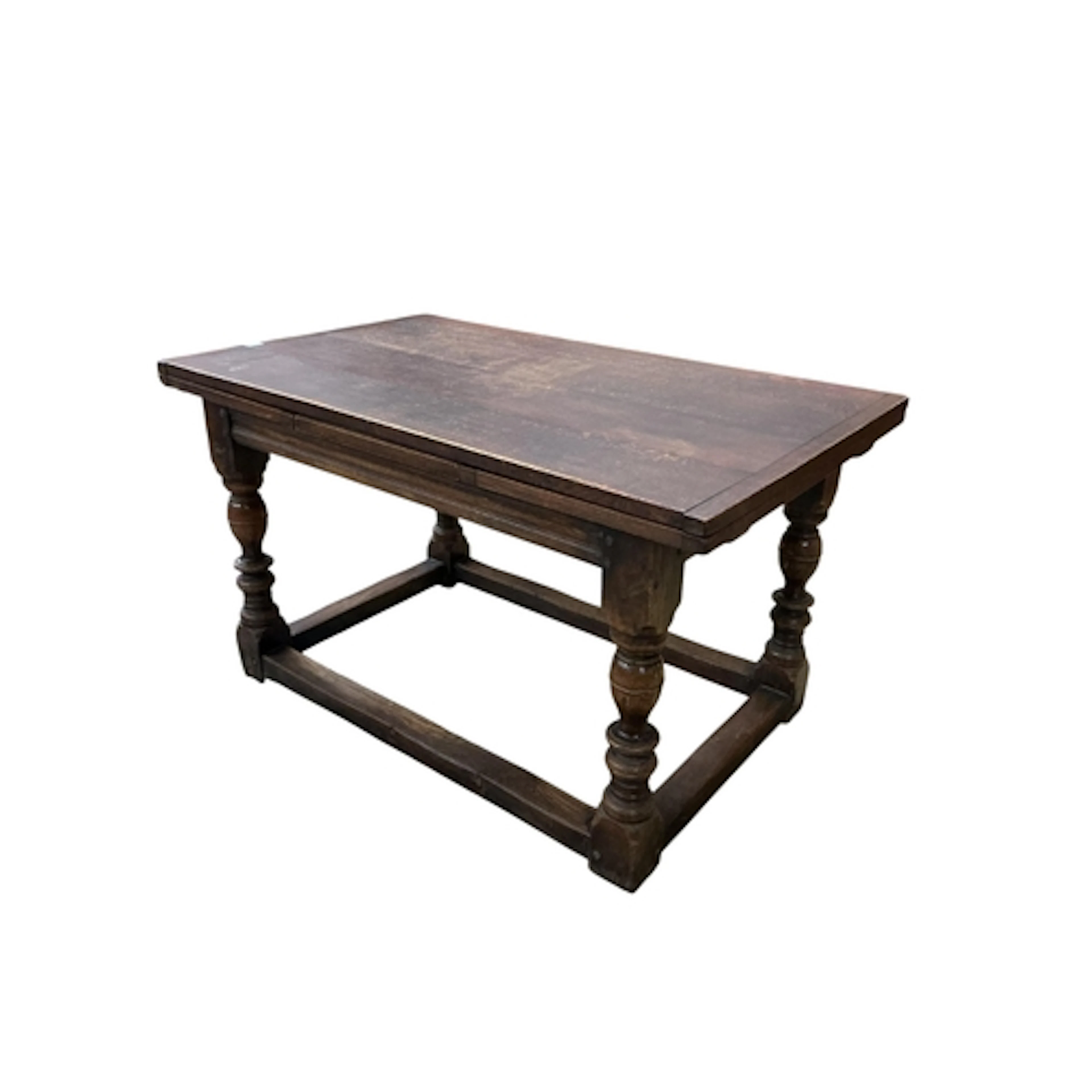 A reproduction 17th century style oak draw leaf refectory ta...