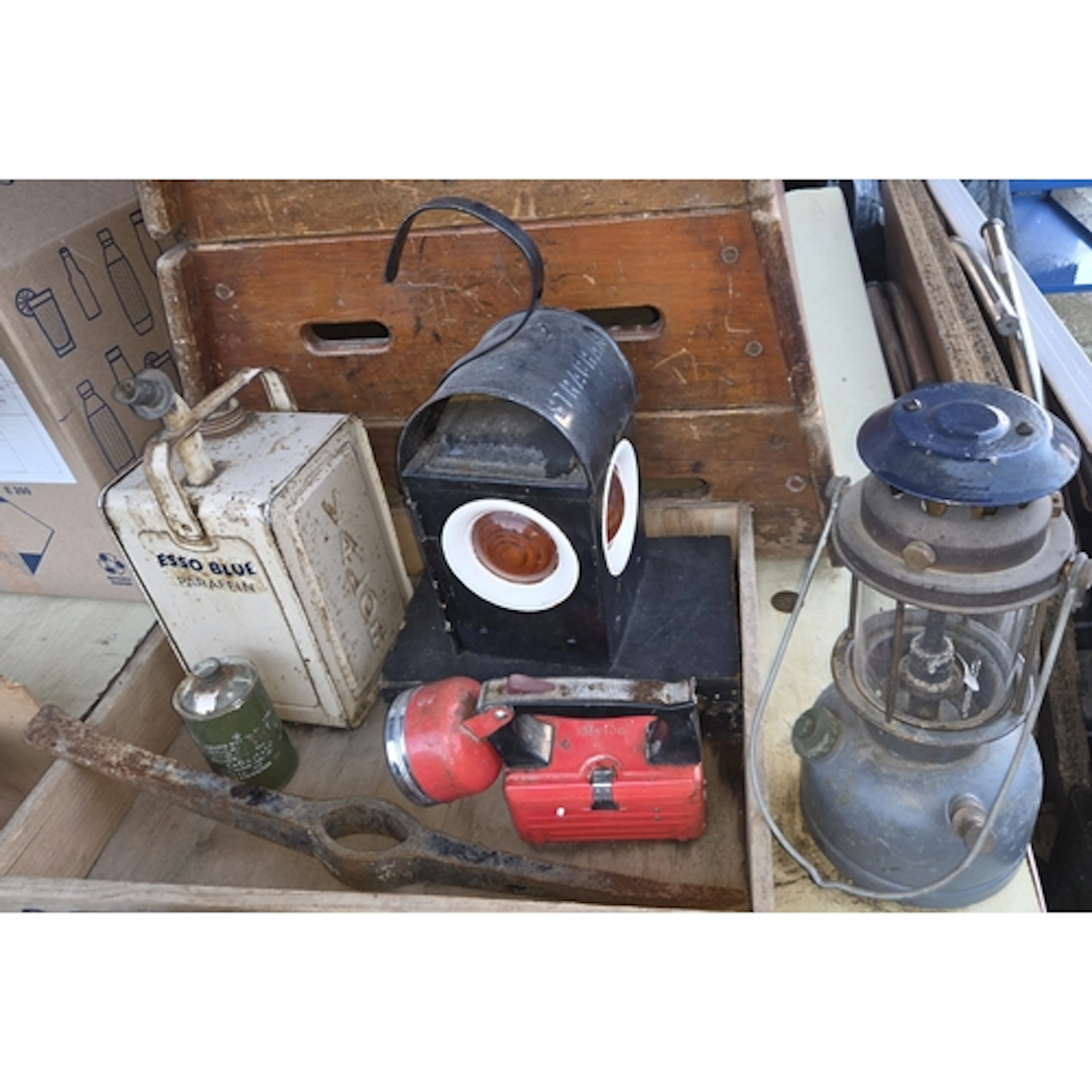 A Vintage Esso advertising canister, other various collectab...