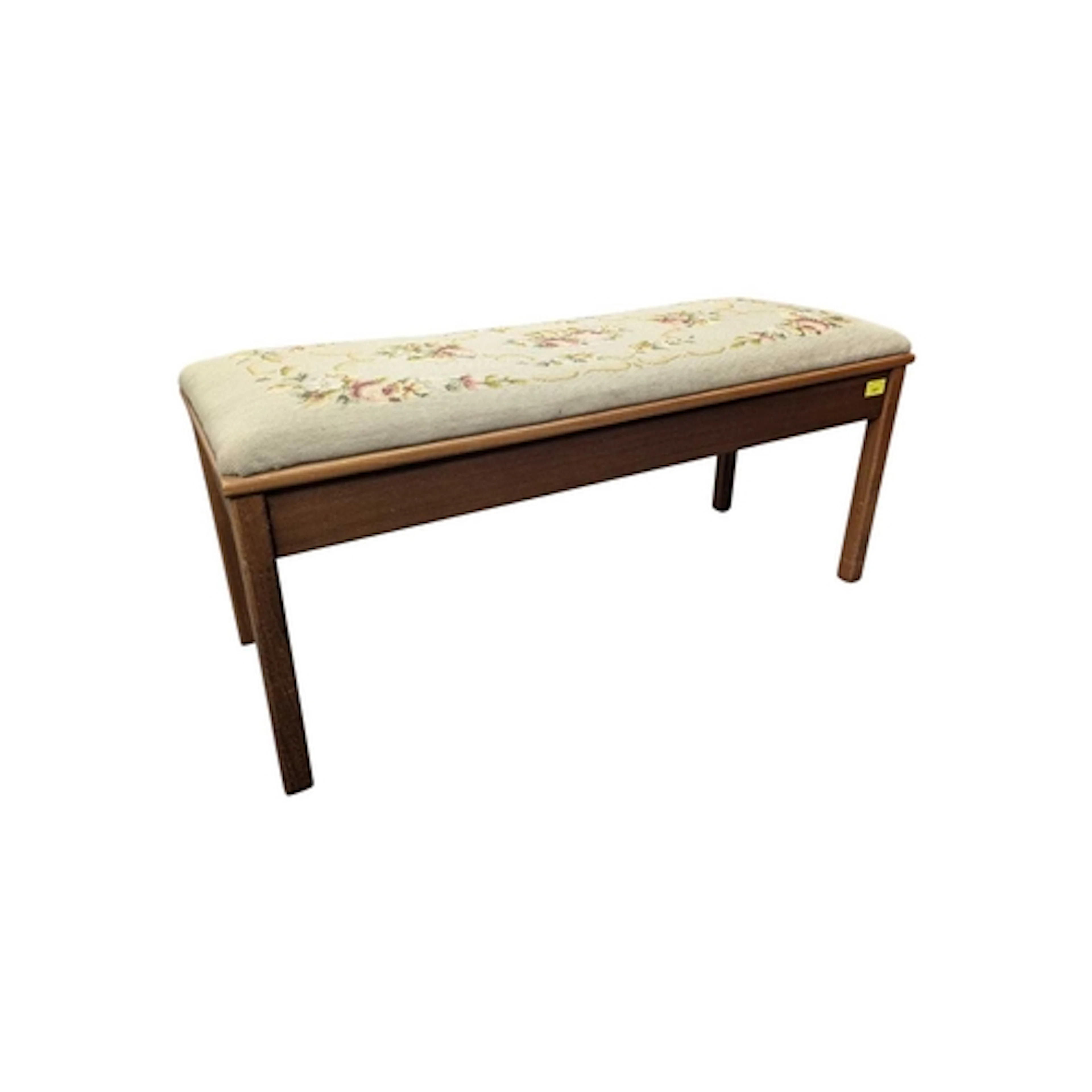 A vintage 20th century double duet piano needlepoint stool s...