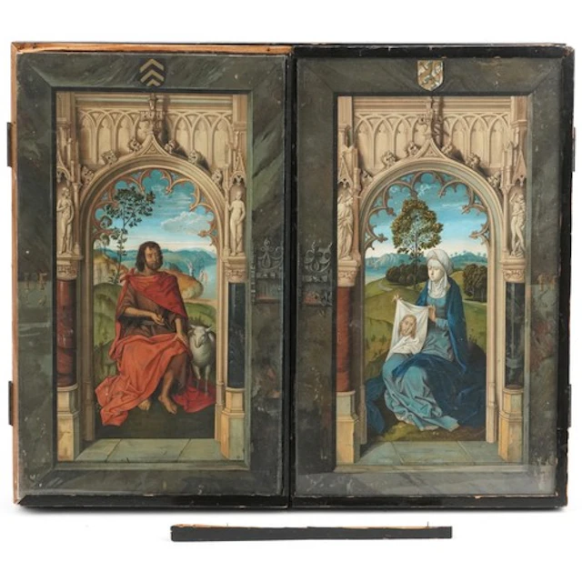 After Hans Memling - The Jan Floreins altarpiece triptych, 1...