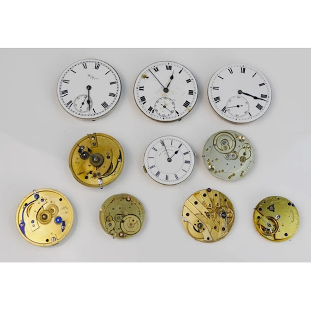 A selection of pocket watch movements