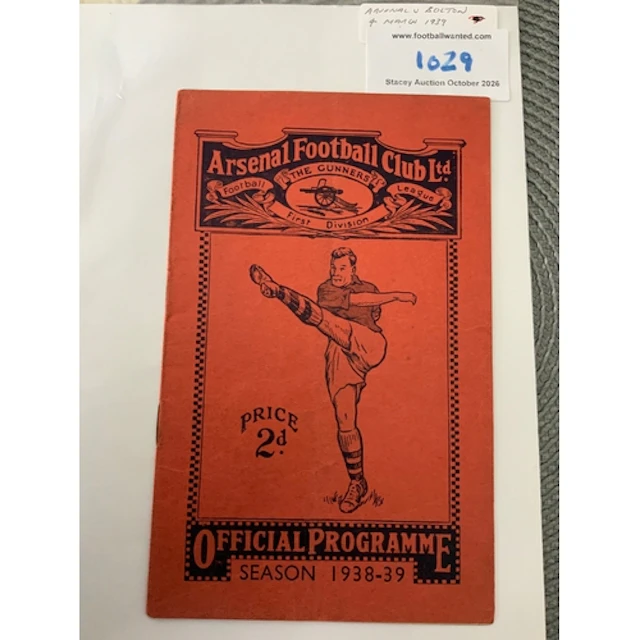 38/39 Arsenal v Chelsea Football Programme: Excellent condit...
