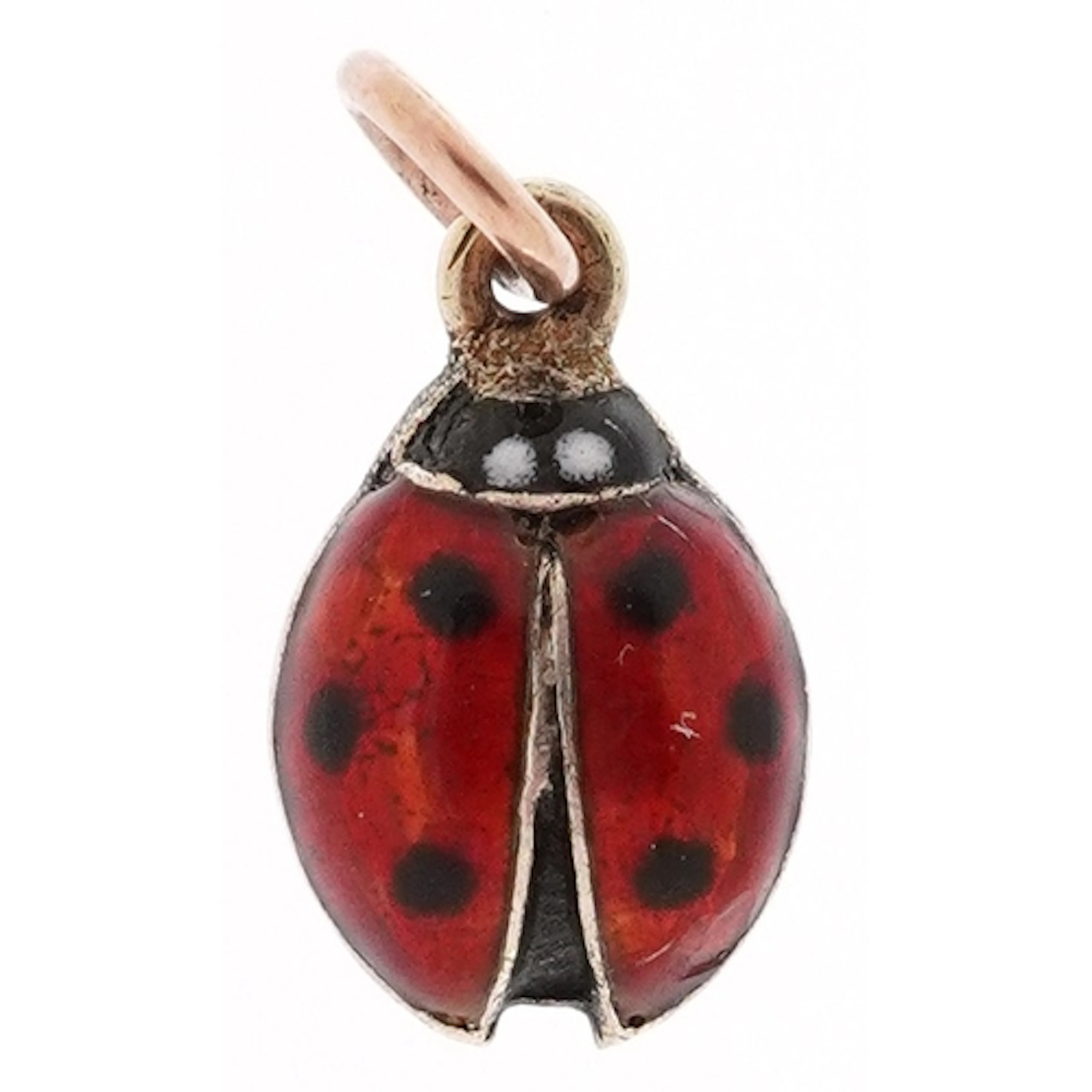 Unmarked gold and enamel charm in the form of a ladybird, 1....