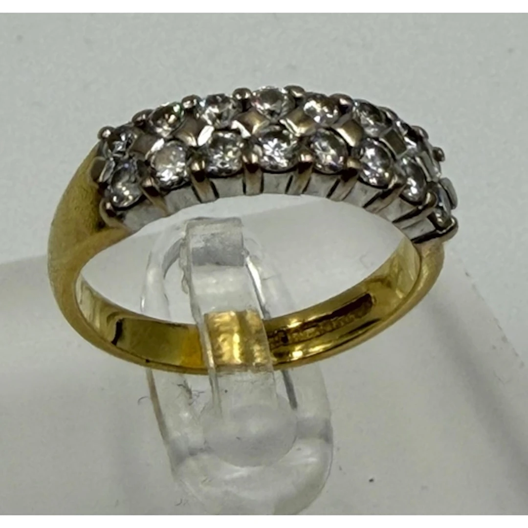 A 18ct yellow gold multi row diamond ring, approximate weigh...