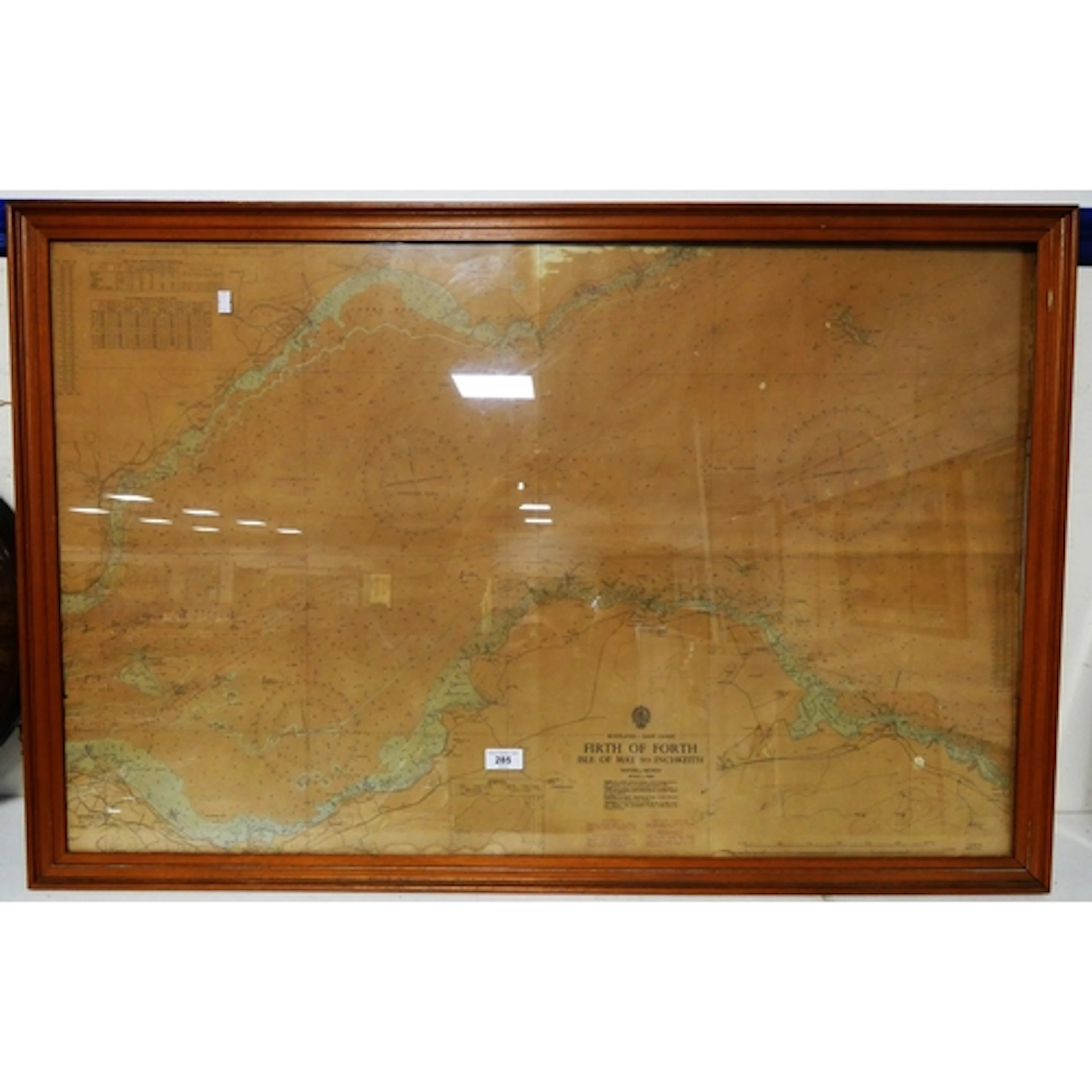 Large framed and glazed map titled Firth of Forth-Isle of Ma...