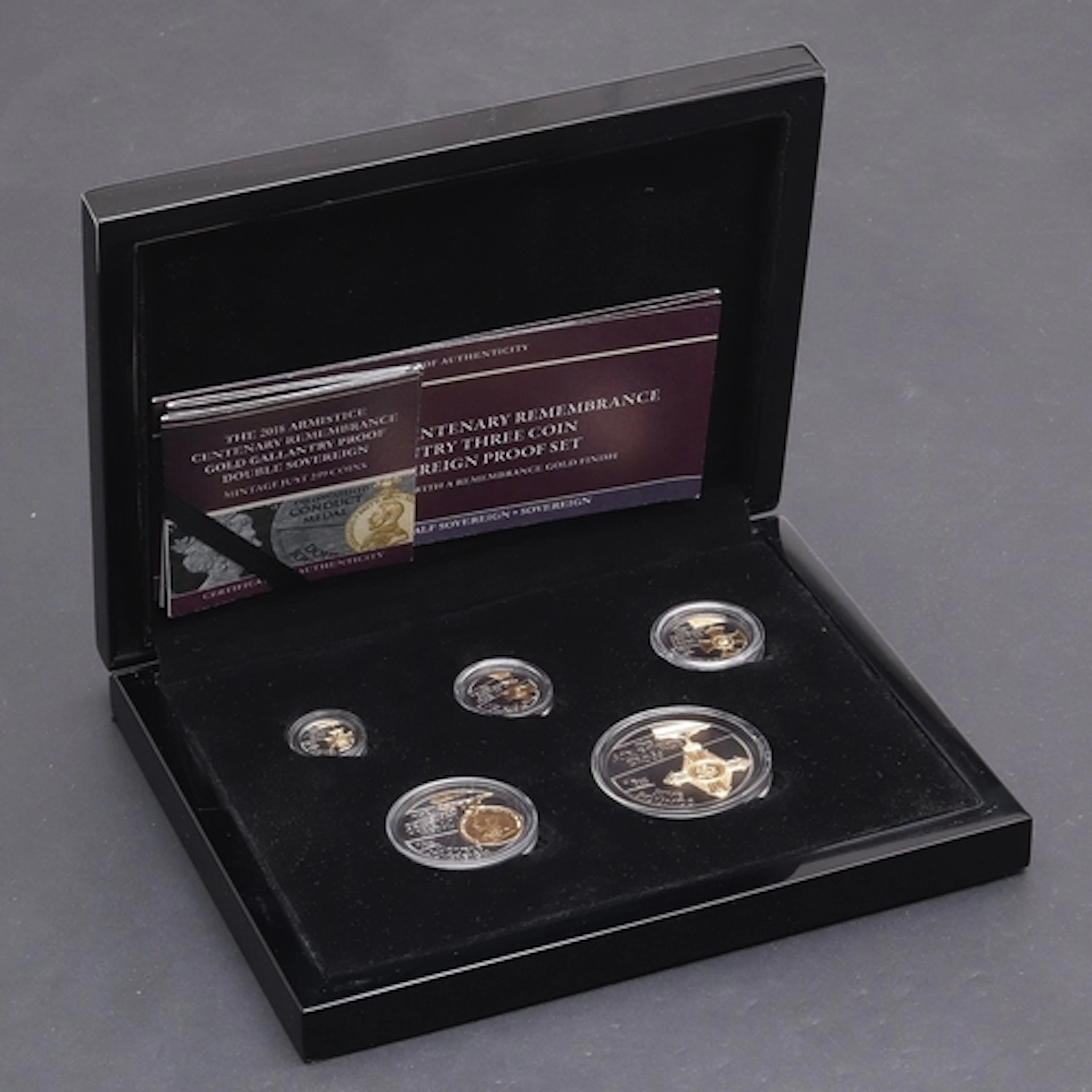 AN ELIZABETH II TRISTAN DA CUNHA FIVE GOLD COIN 'ARMISTICE C...