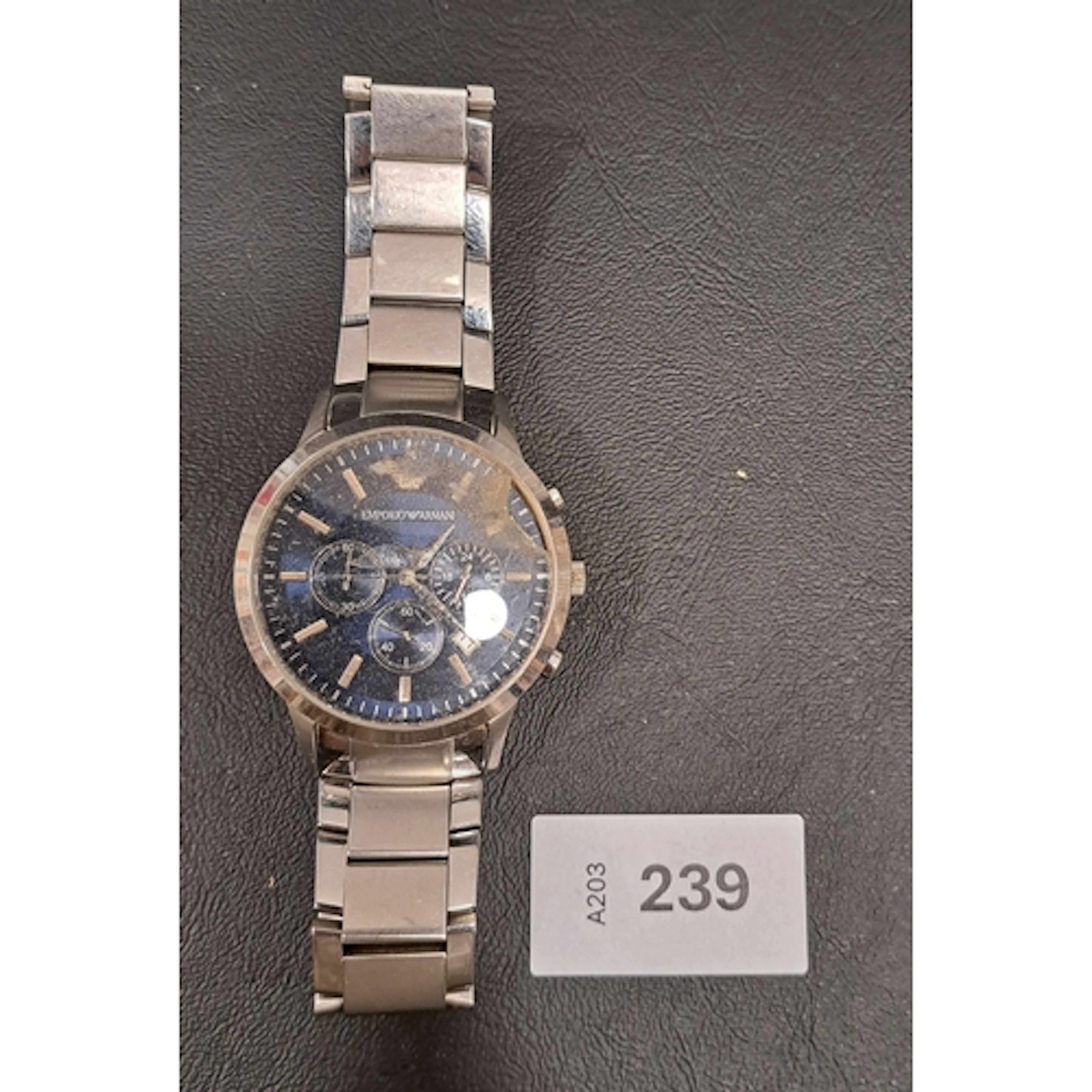 EMPORIO ARMANI WRISTWATCH the blue dial with subsidiary dial...