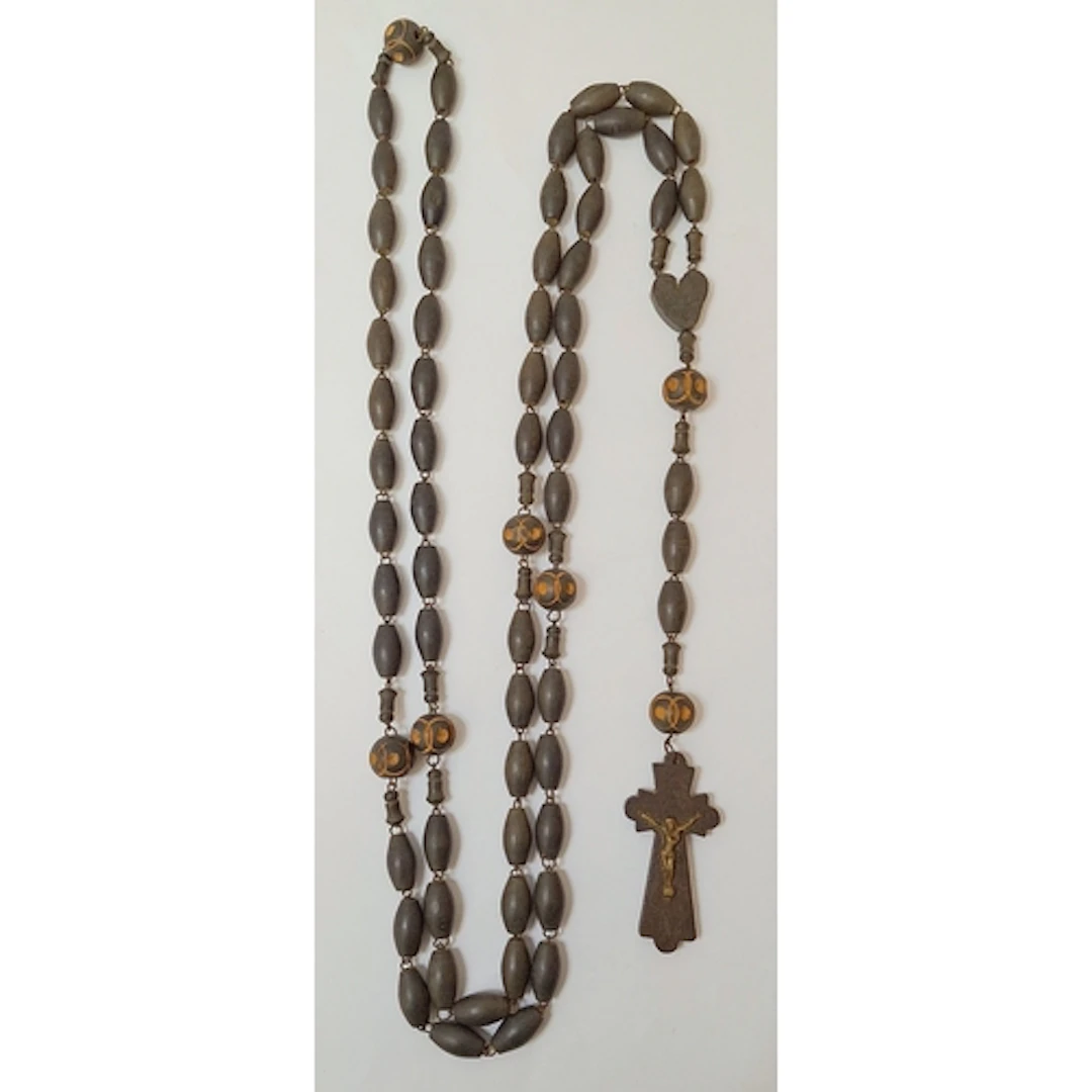 Antique/Vintage Set of Extra Large Rosary Beads with white m...