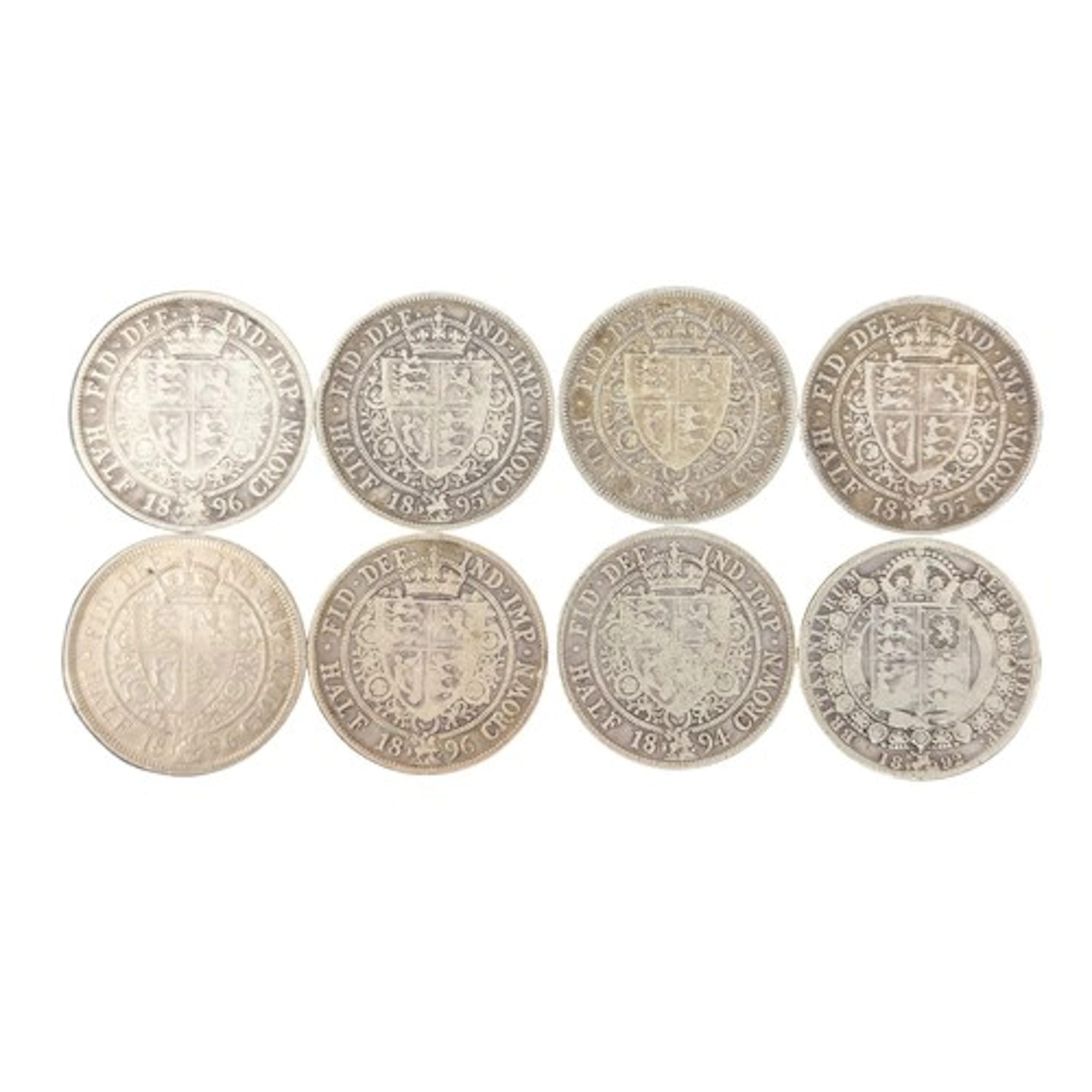 Numismatics - eight Queen Victoria half crowns dated 1895, 1...