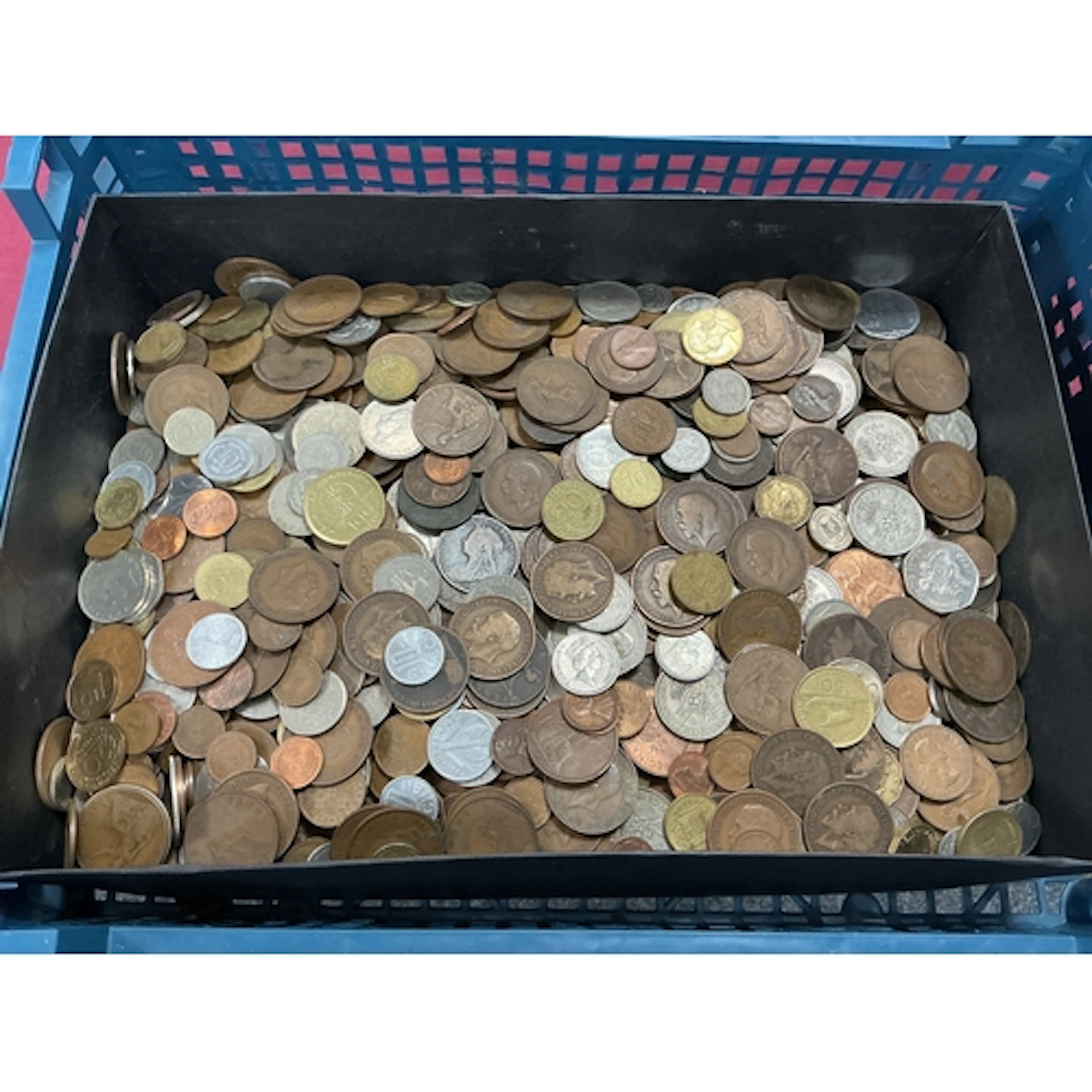 Large Collection Of Circulated World Coinage, includes GB pe...