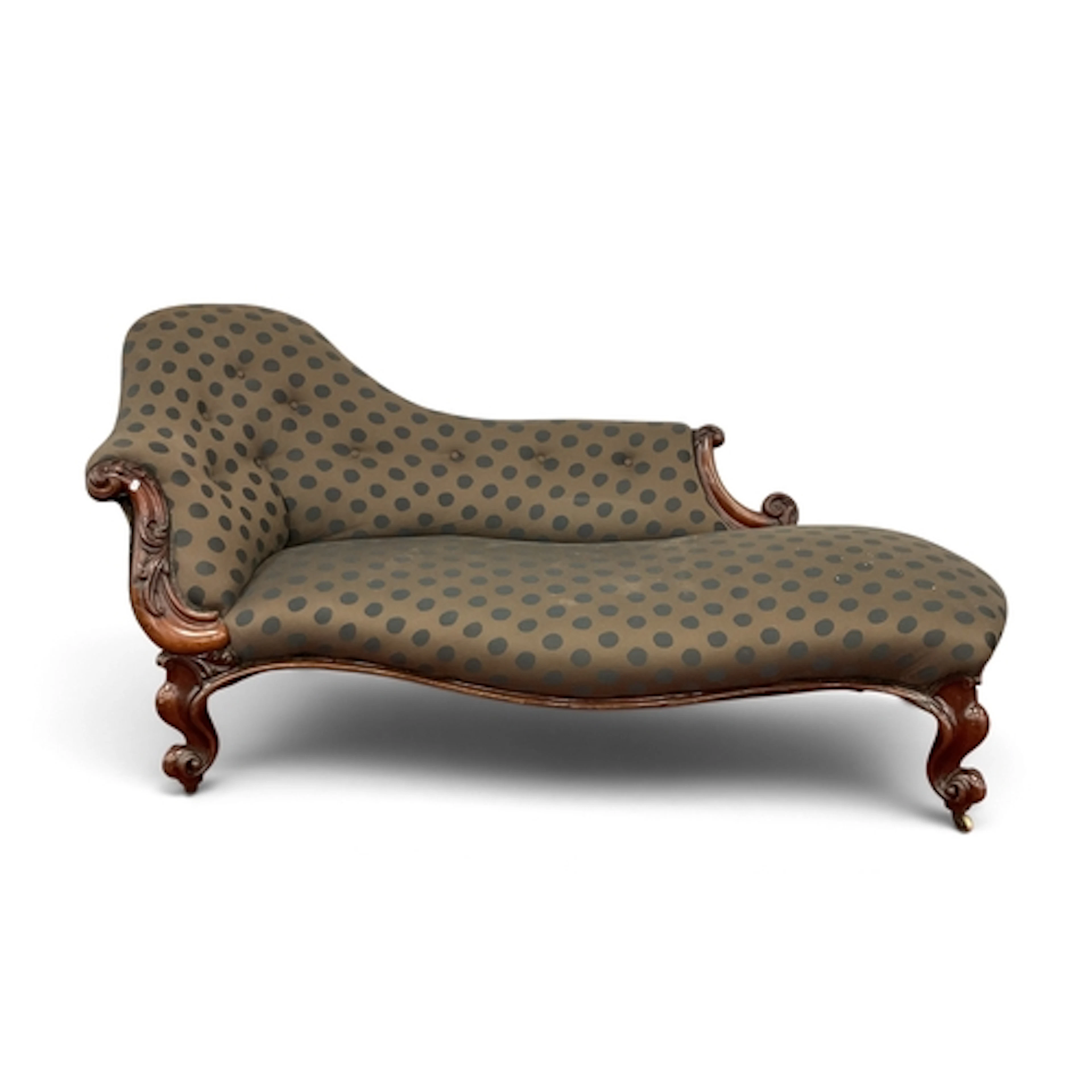 XIX Century Mahogany Framed Chaise Lounge, raised to one sid...