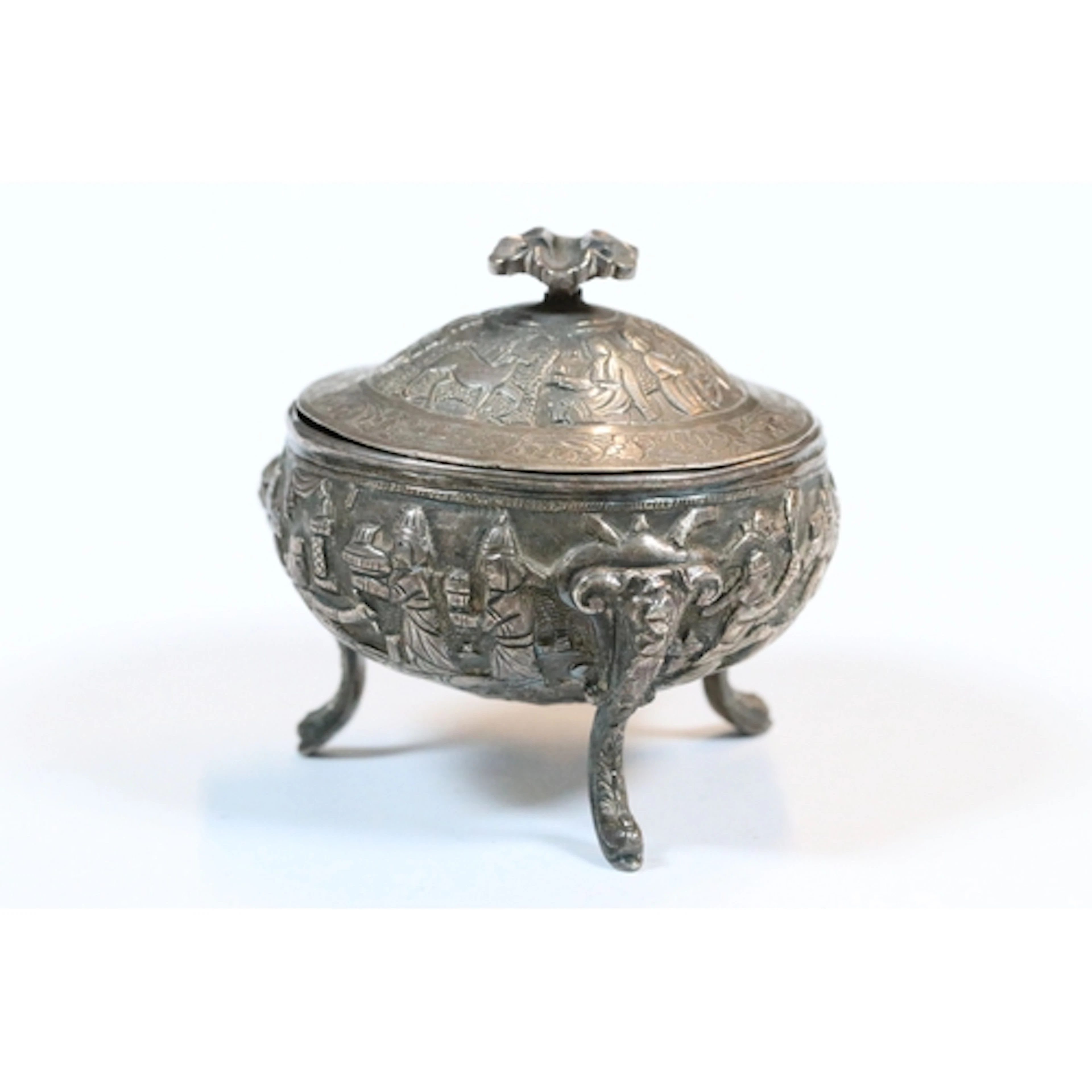 An Antique Persian / Iranian silver three footed bowl, high ...