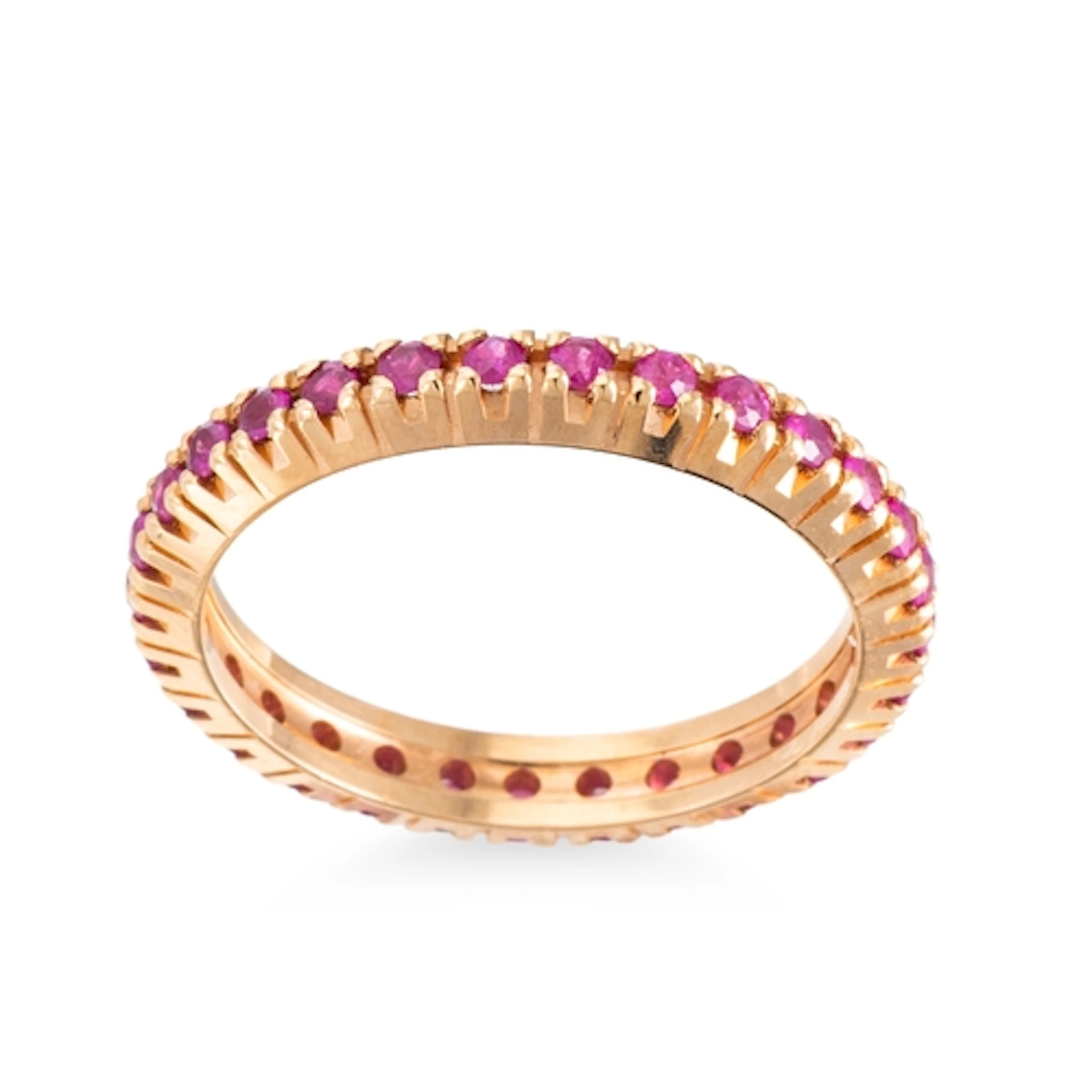 A RUBY FULL ETERNITY RING, the round cut rubies mounted in 1...