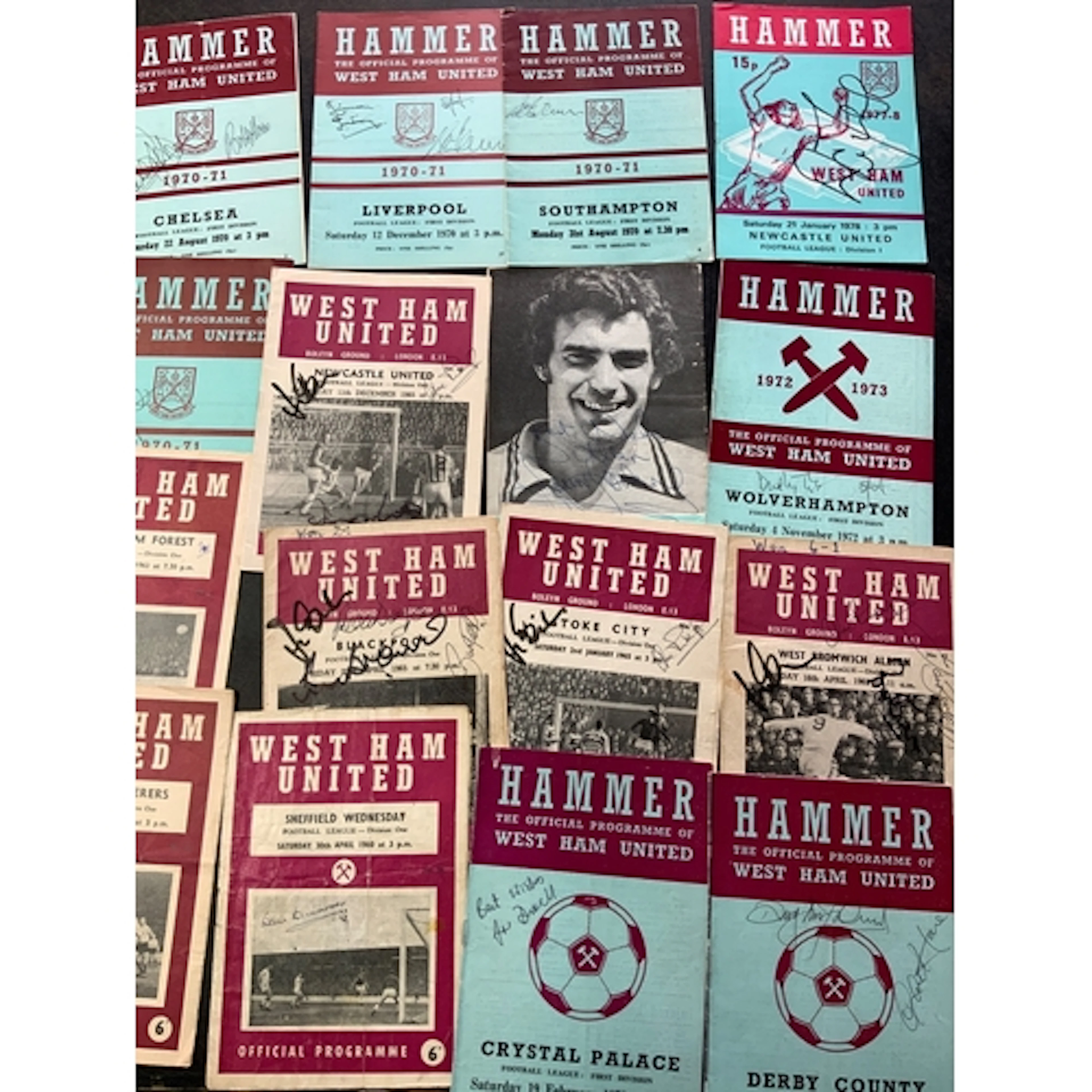 West Ham Signed Home Football Programmes: Small Hammer style...