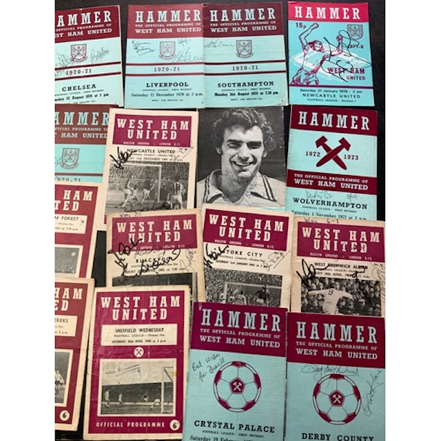 West Ham Signed Home Football Programmes: Small Hammer style...