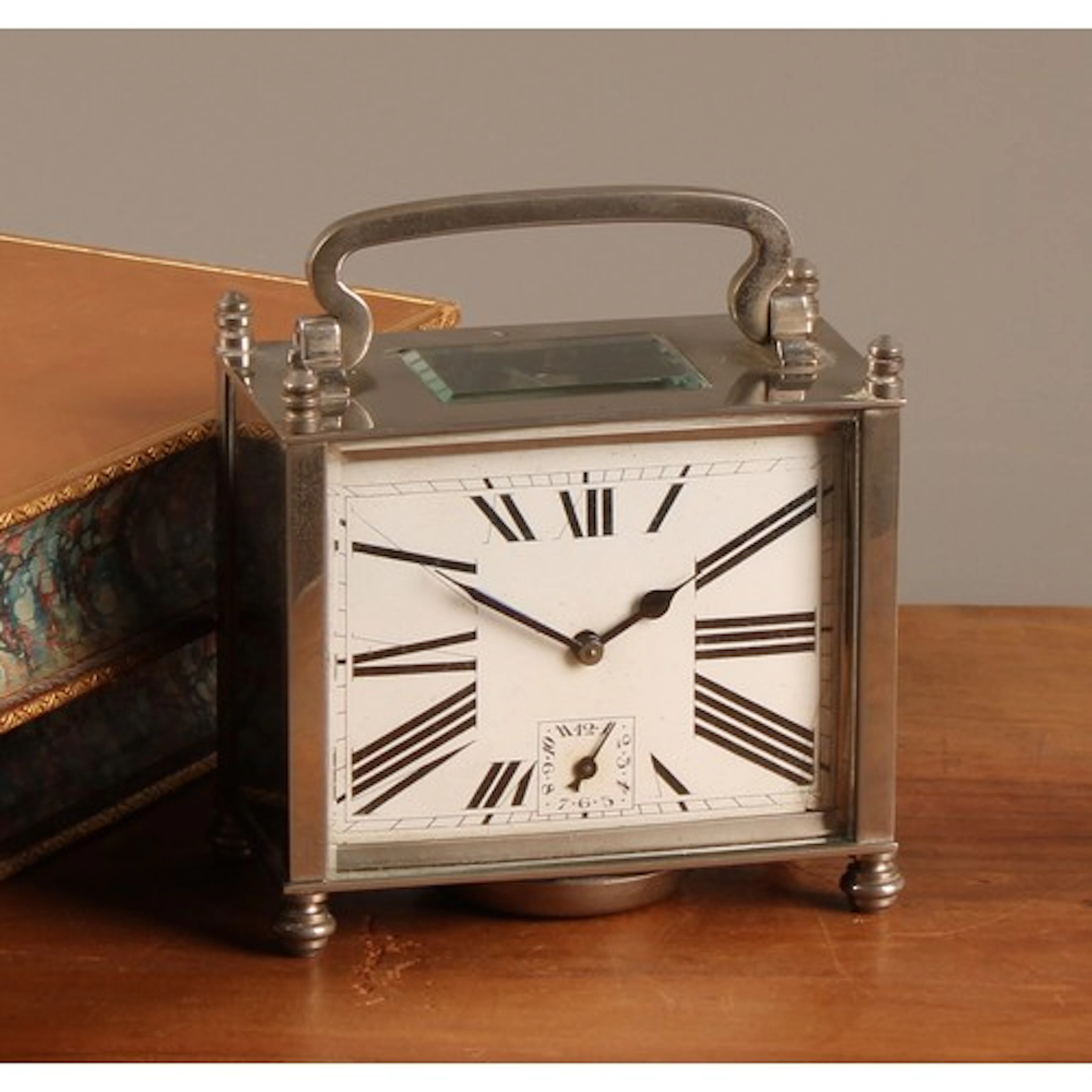 An early 20th century French silver plated alarm carriage ti...