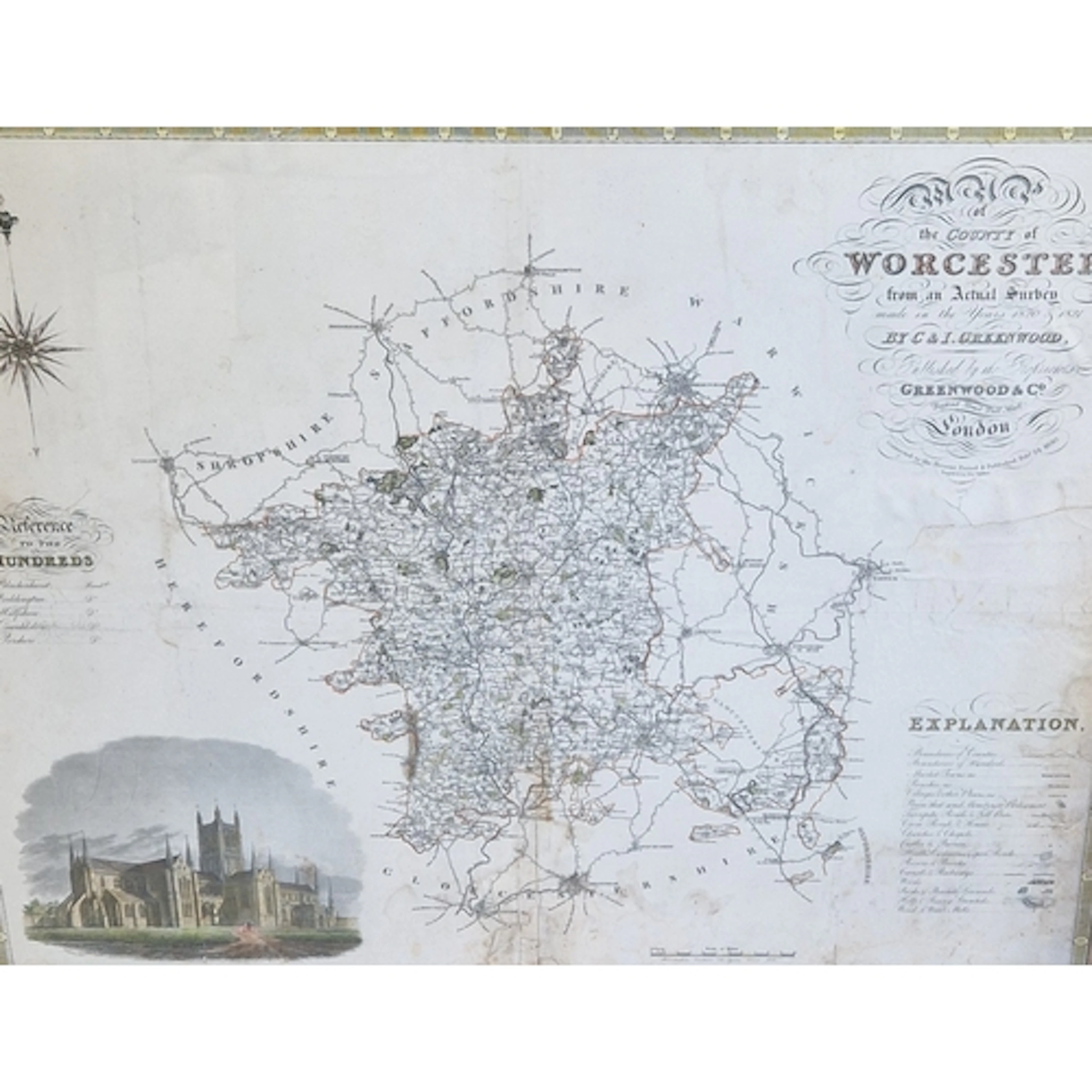 C & I GREENWOOD. 'A map of the County of Worcester from an a...