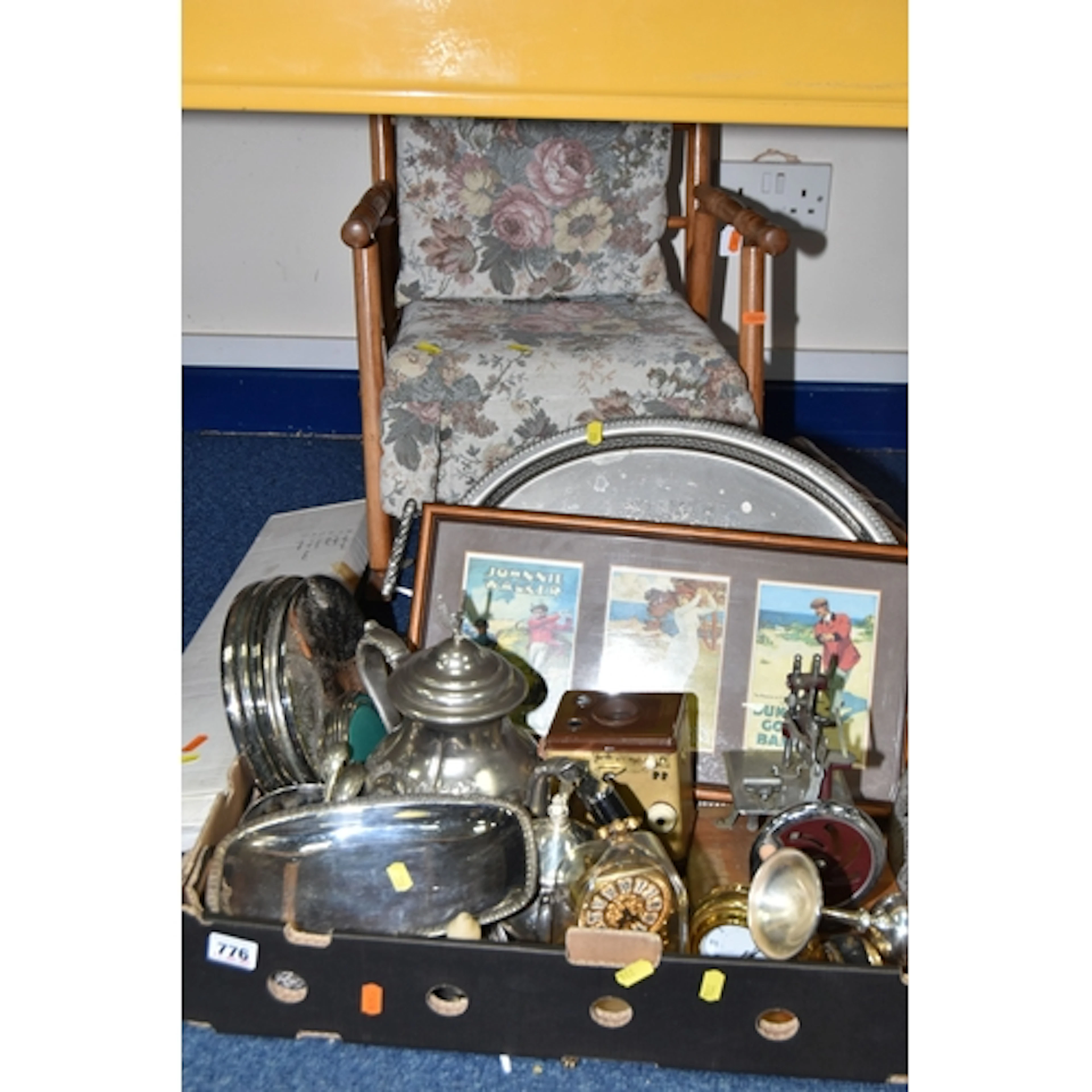 ONE BOX AND LOOSE OF GENERAL HOUSEHOLD ITEMS to include a ch...