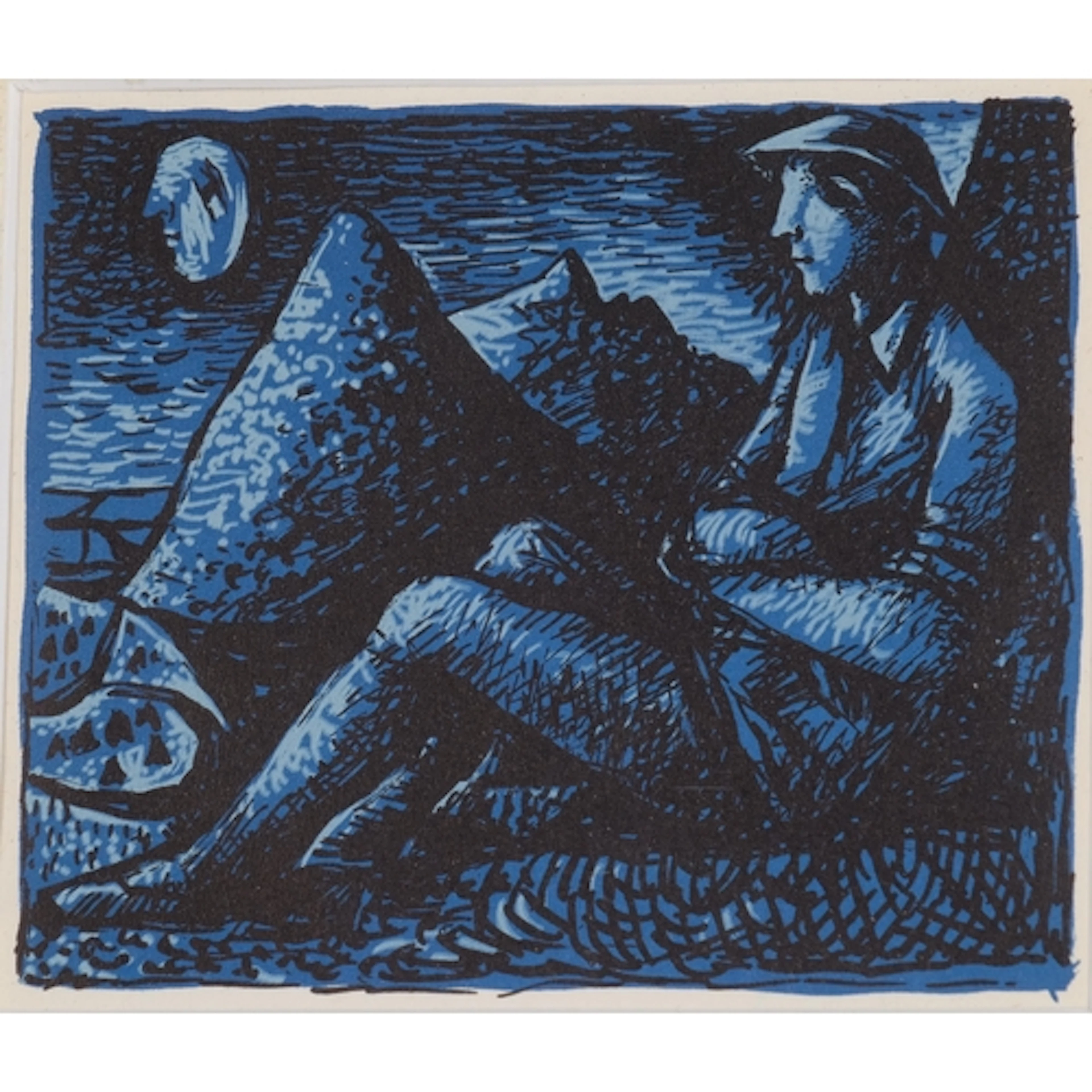John Craxton (1922-2009), original lithograph on paper, Blue...