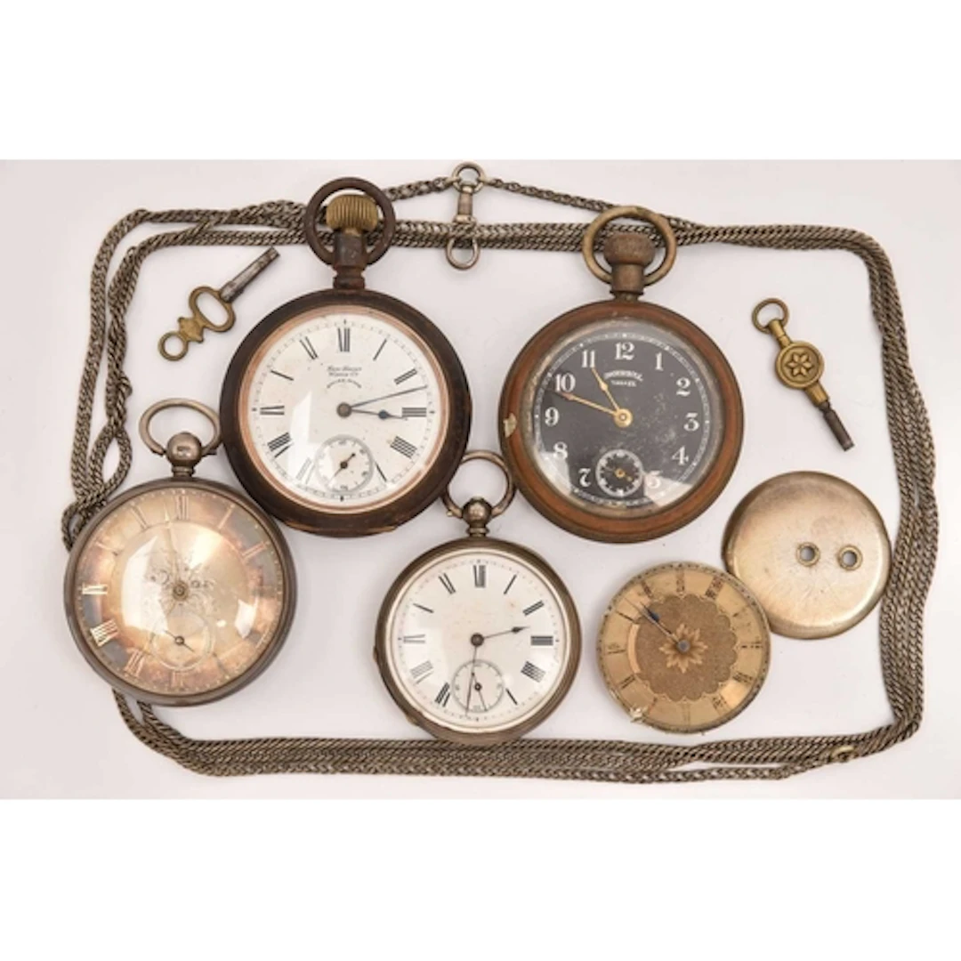 AN ASSORTMENT OF POCKET WATCHES, to include a key wound move...