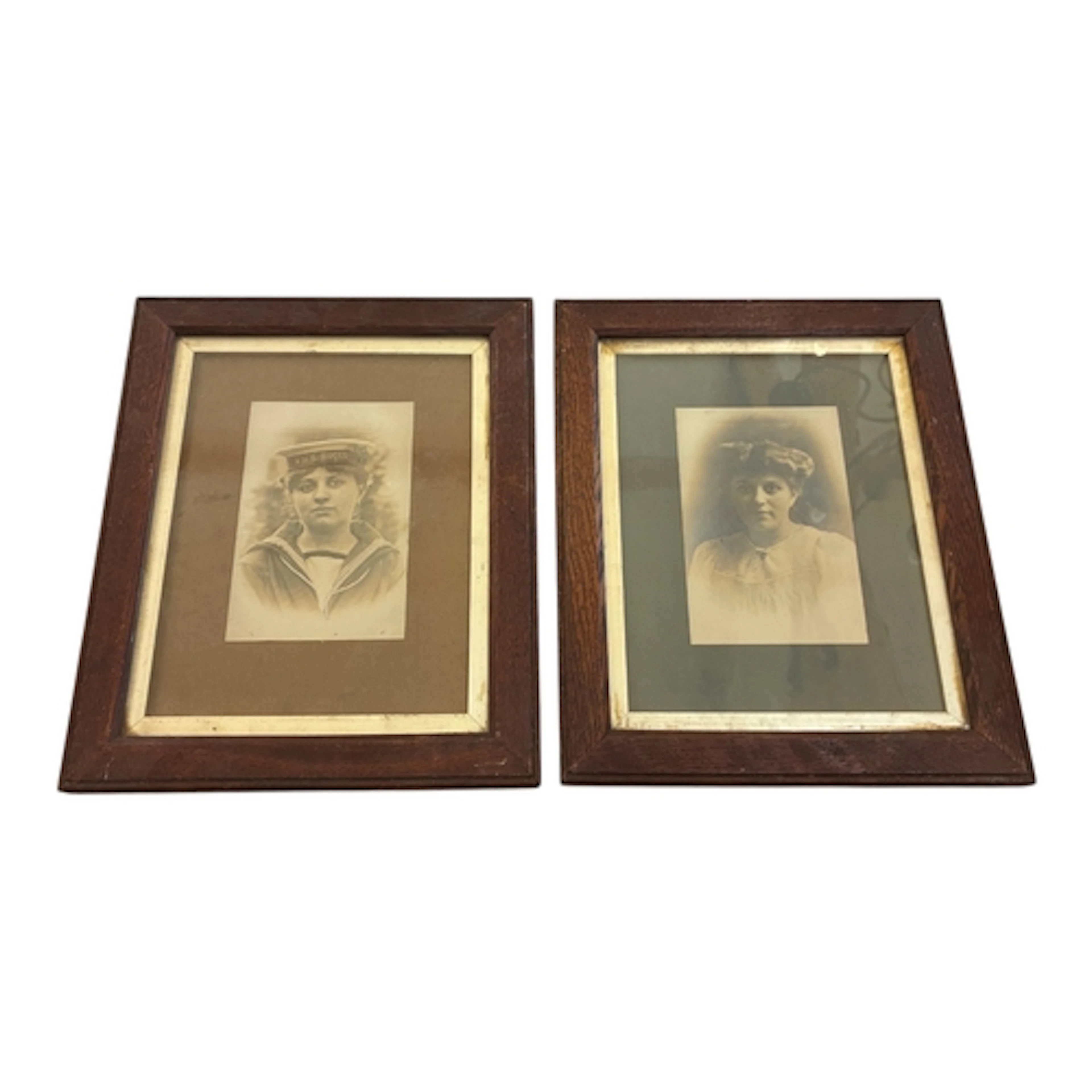 Two early 20th century black and white photographs of a youn...