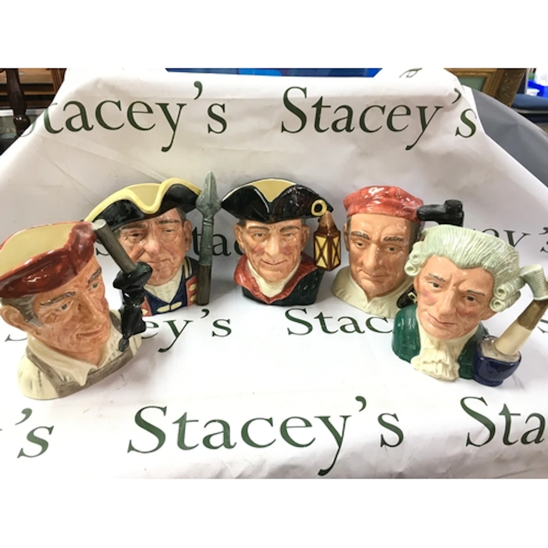Royal Doulton character jugs from Williamsburg including Bla...