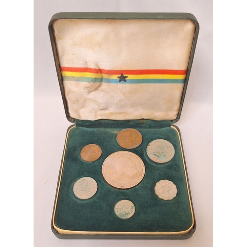 Set of 1958 Ghanaian Proof Year Coins incl. 10 silver shilli...